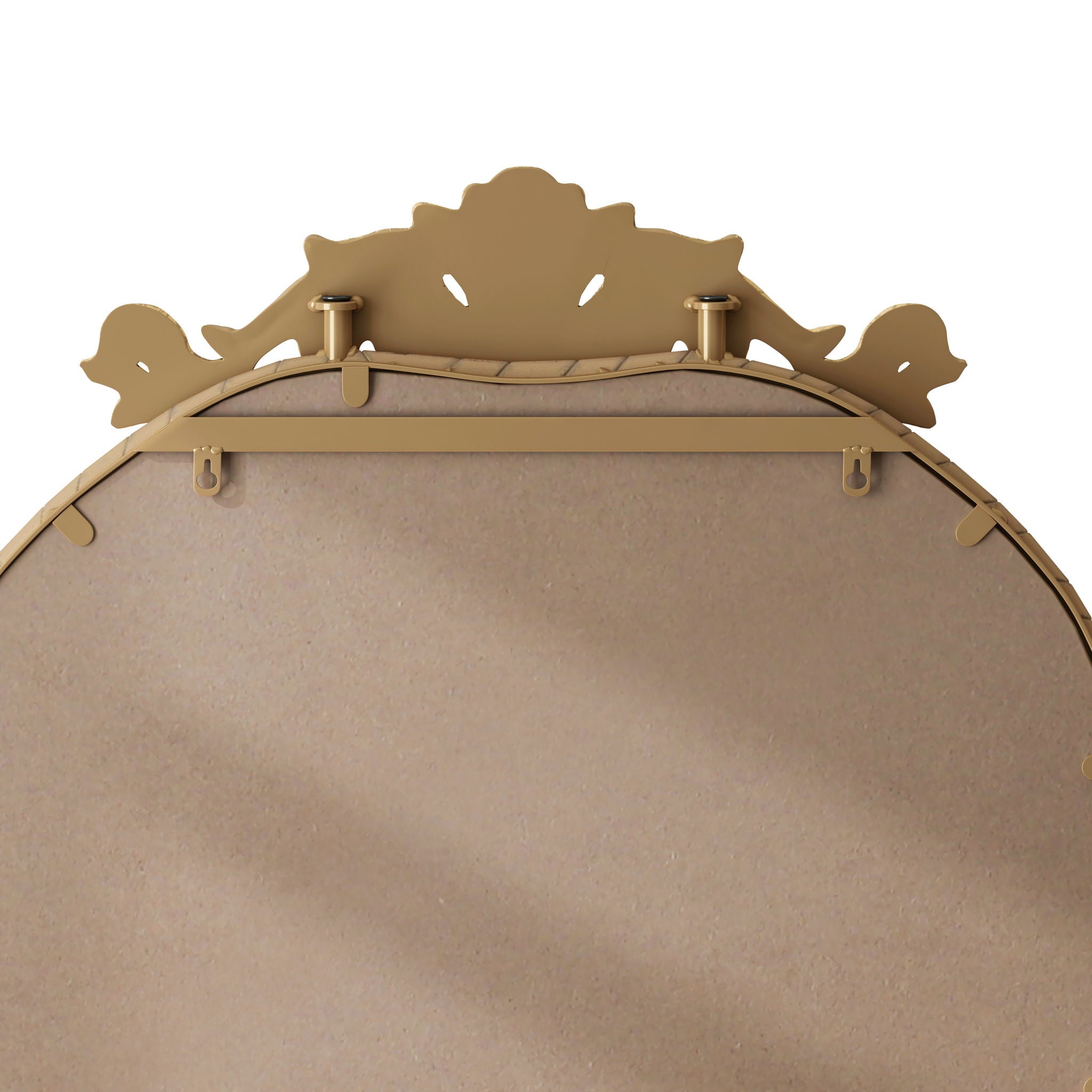 Full Body Arched Mirror With Vintage Carved Applique