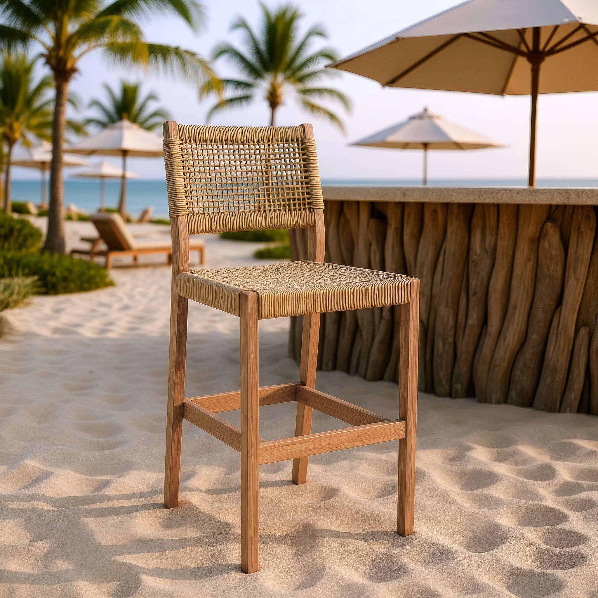 Corde - Outdoor Barstool - Beige