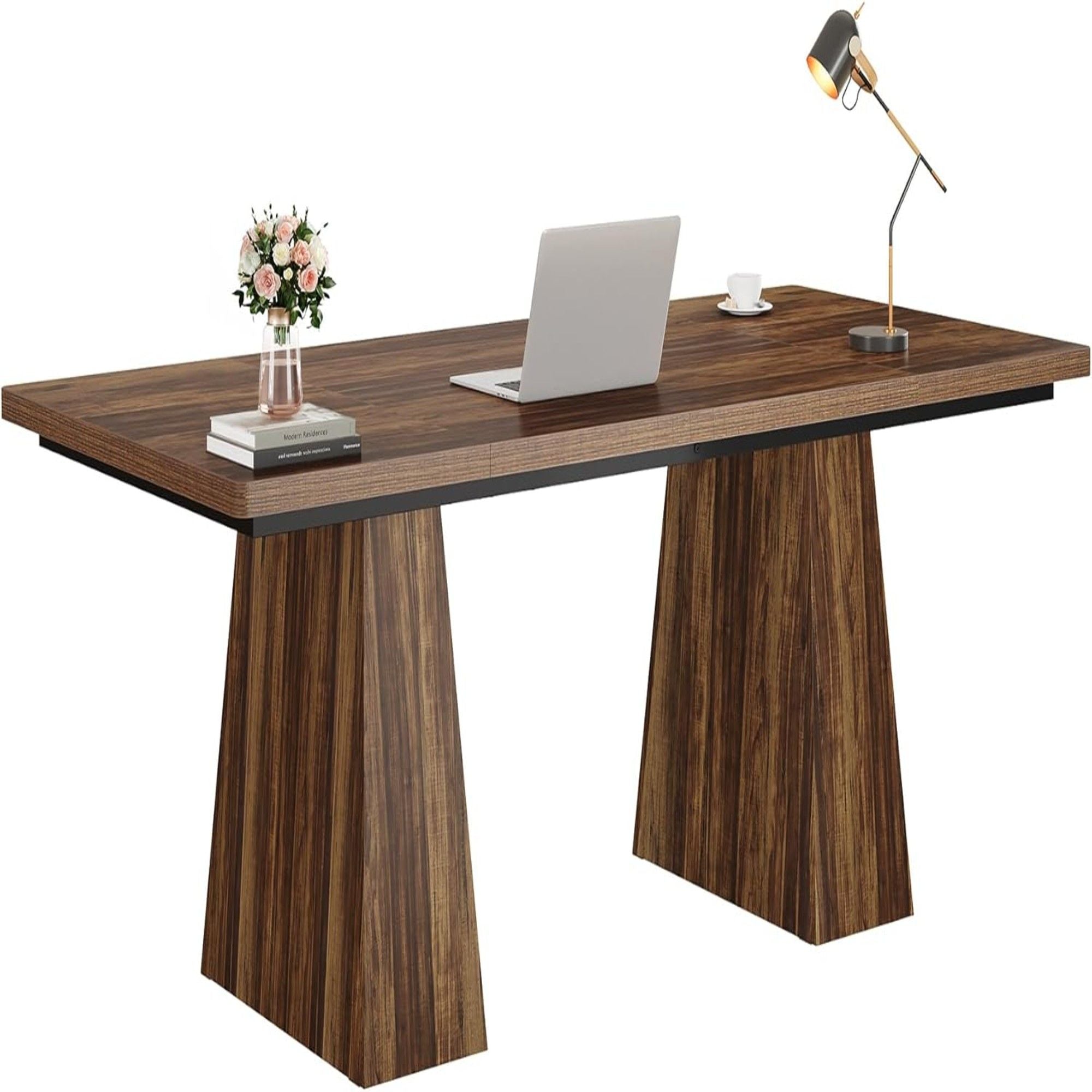 Executive Desk, Workstation With Double Trapezoid Base