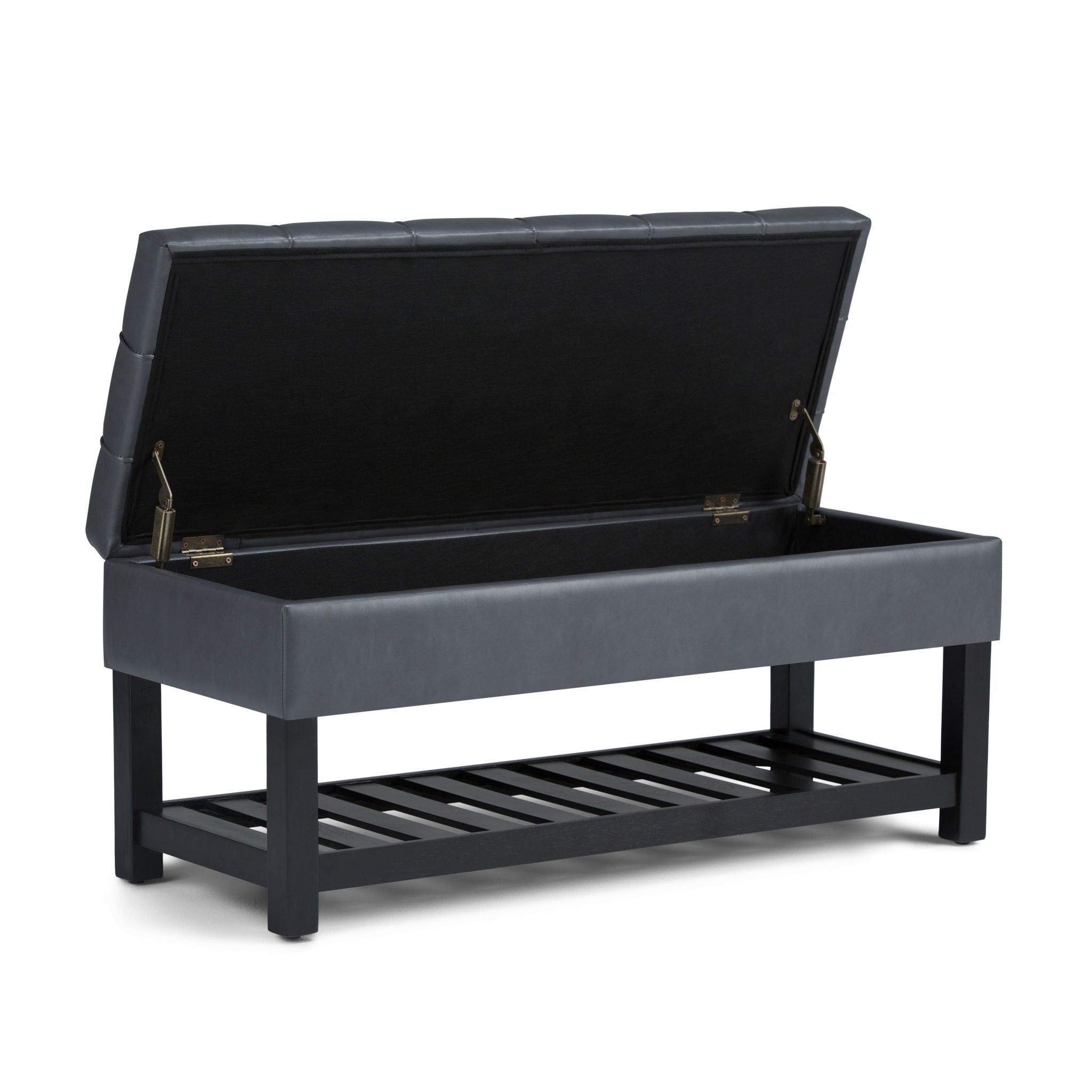 Saxon - Upholstered Transitional Storage Ottoman Bench - Best Buy Furniture
