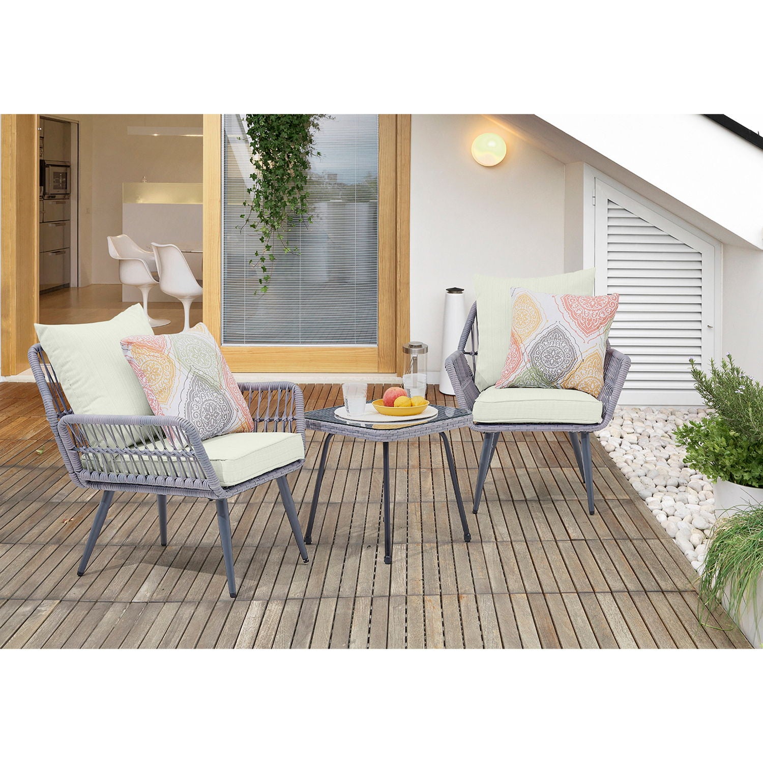 Cannes - 3 Piece Outdoor Patio Conversation Set