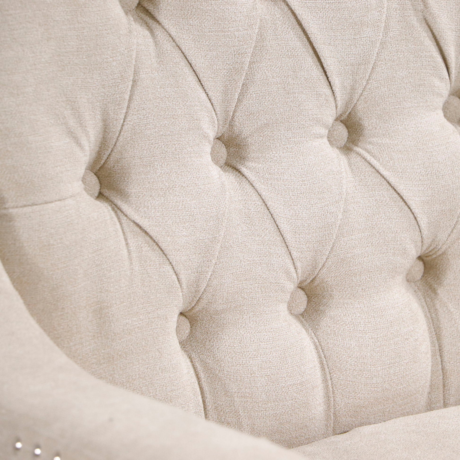 Accent Chair, Living Room Chair, Footrest Chair Set With Vintage Brass Studs, Button Tufted Upholstered Armchair For Living Room, Comfy Reading Chair For Bedroom, Reception Room - Best Buy Furniture