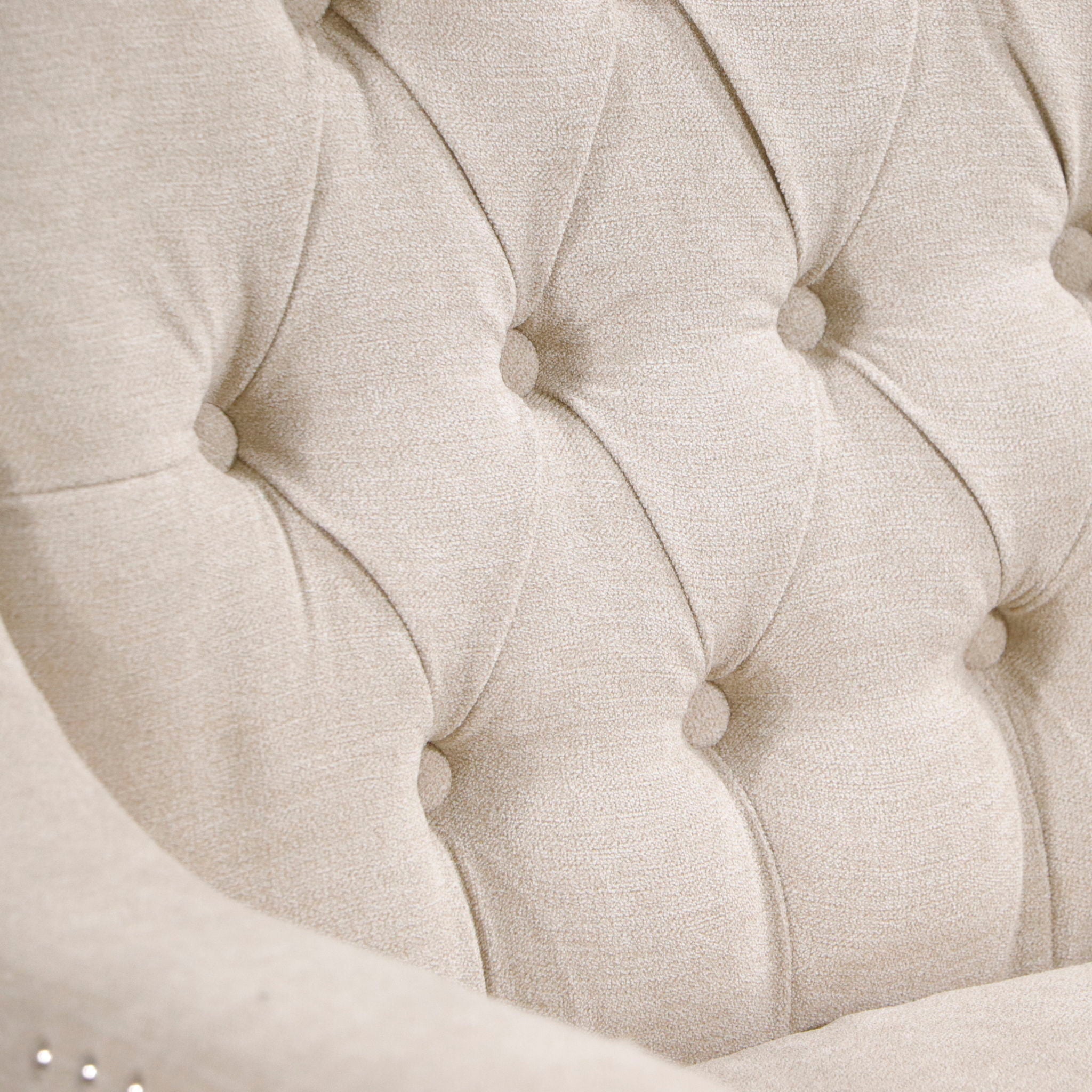 Accent Chair, Living Room Chair, Footrest Chair Set With Vintage Brass Studs, Button Tufted Upholstered Armchair For Living Room, Comfy Reading Chair For Bedroom, Reception Room - Best Buy Furniture