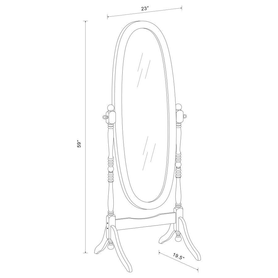 Foyet - Wood Adjustable Length Cheval Mirror - Best Buy Furniture