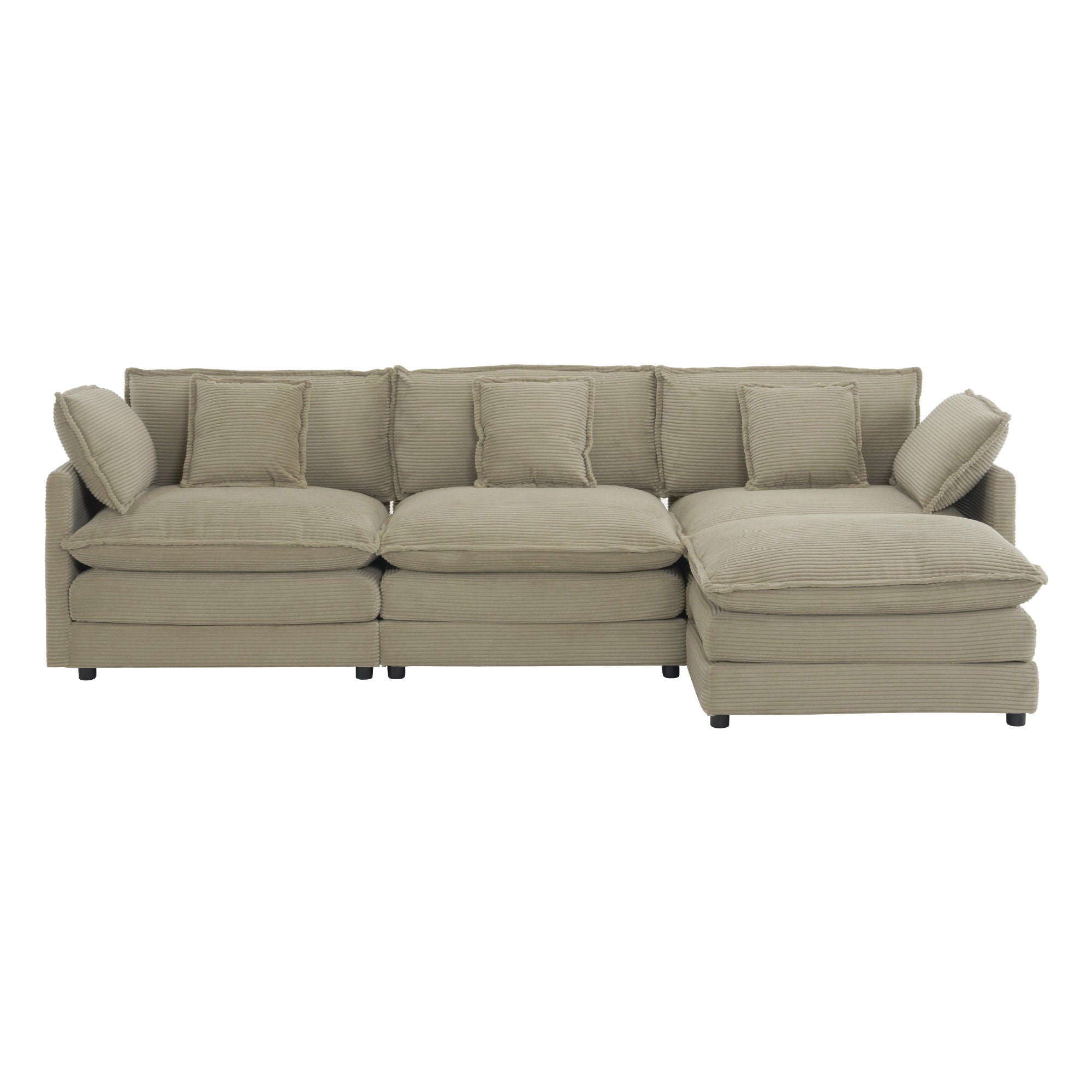 Modern Modular Sectional Sofa With Side Storage Pockets For Living Room