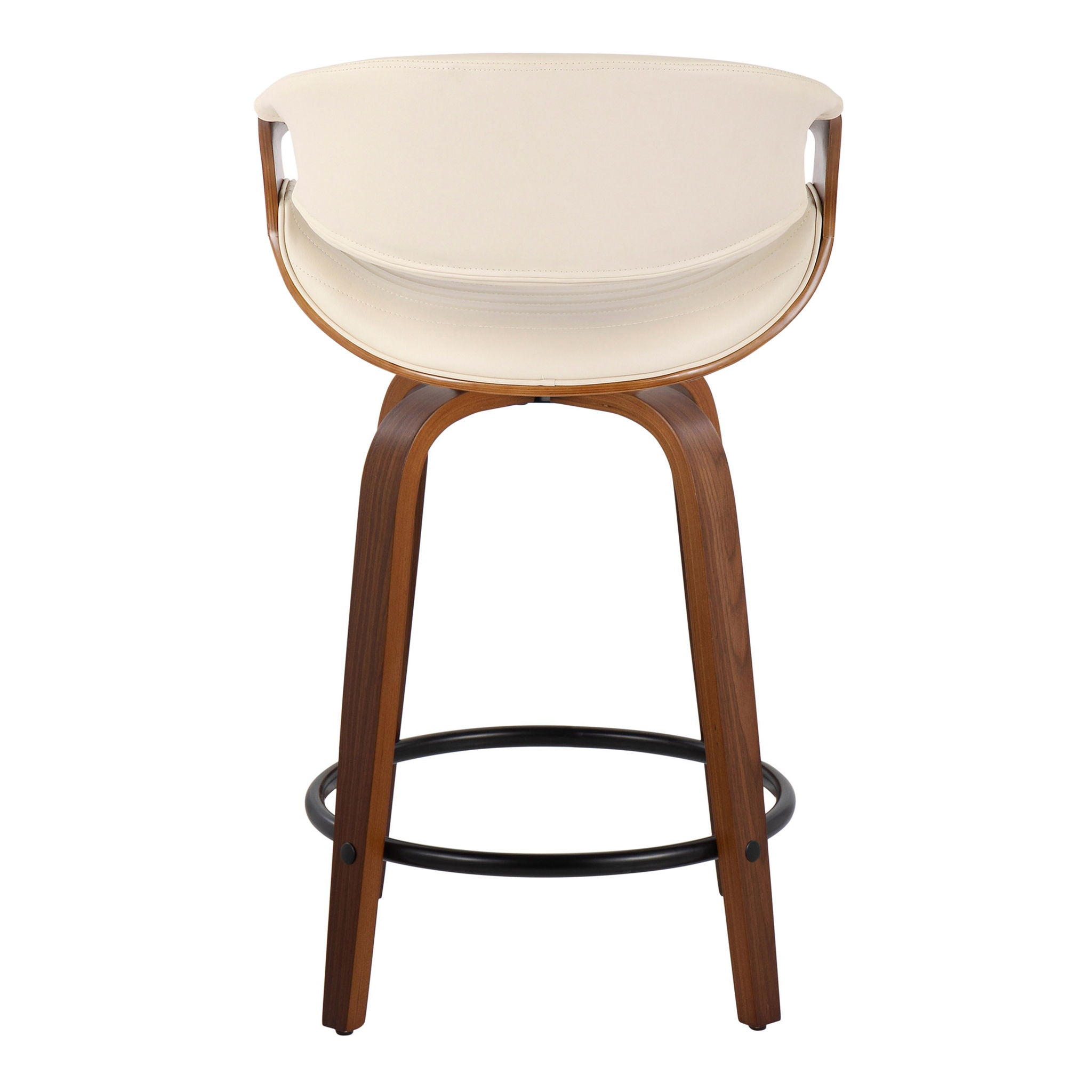 Symphony - Mid Century Modern Fixed Height Counter Stool With Swivel With Round Footrest (Set of 2)