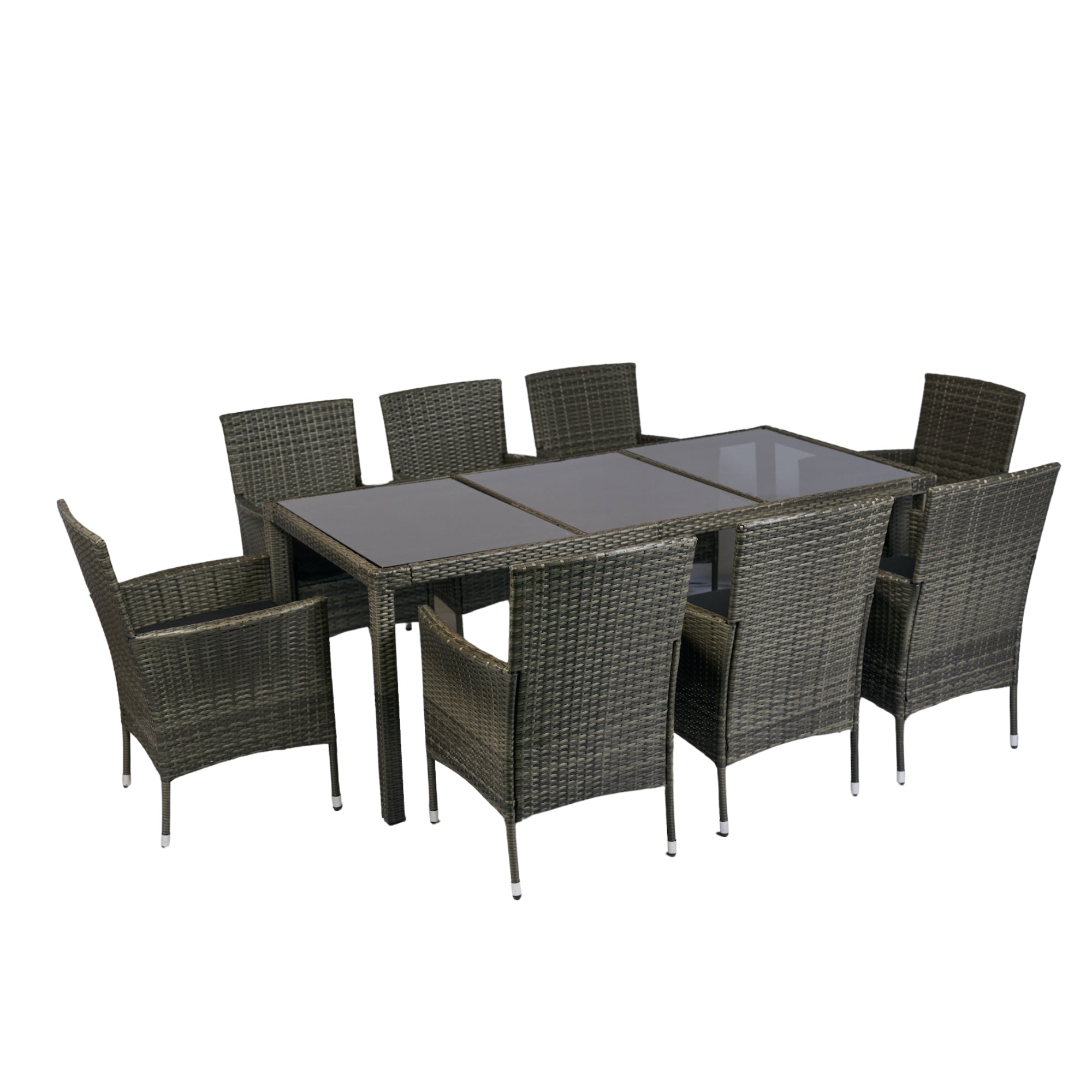 9 Piece Outdoor Patio Wicker Dining Set
