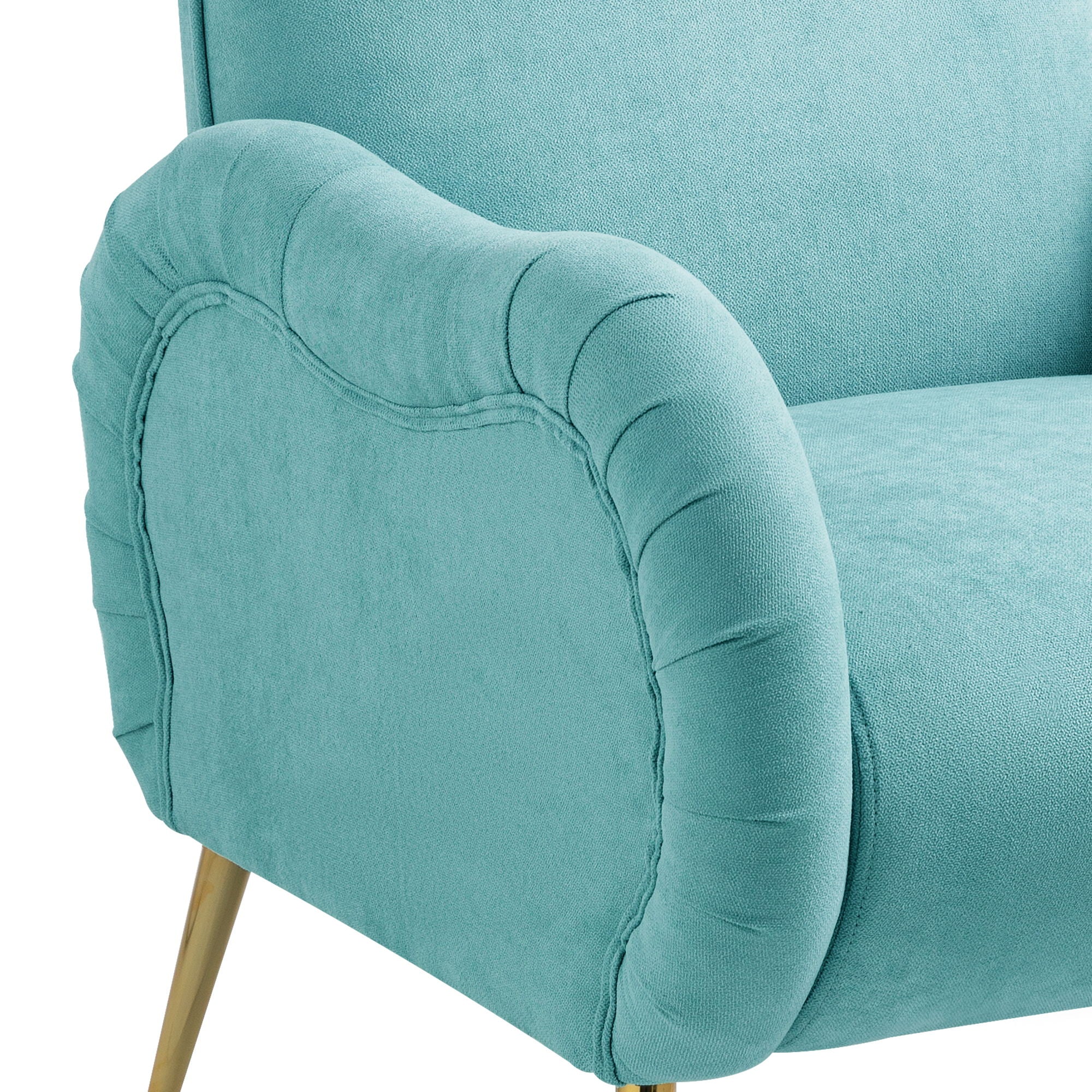 Modern Accent Chair With Metal Legs, Snowflake Fabric Armchair