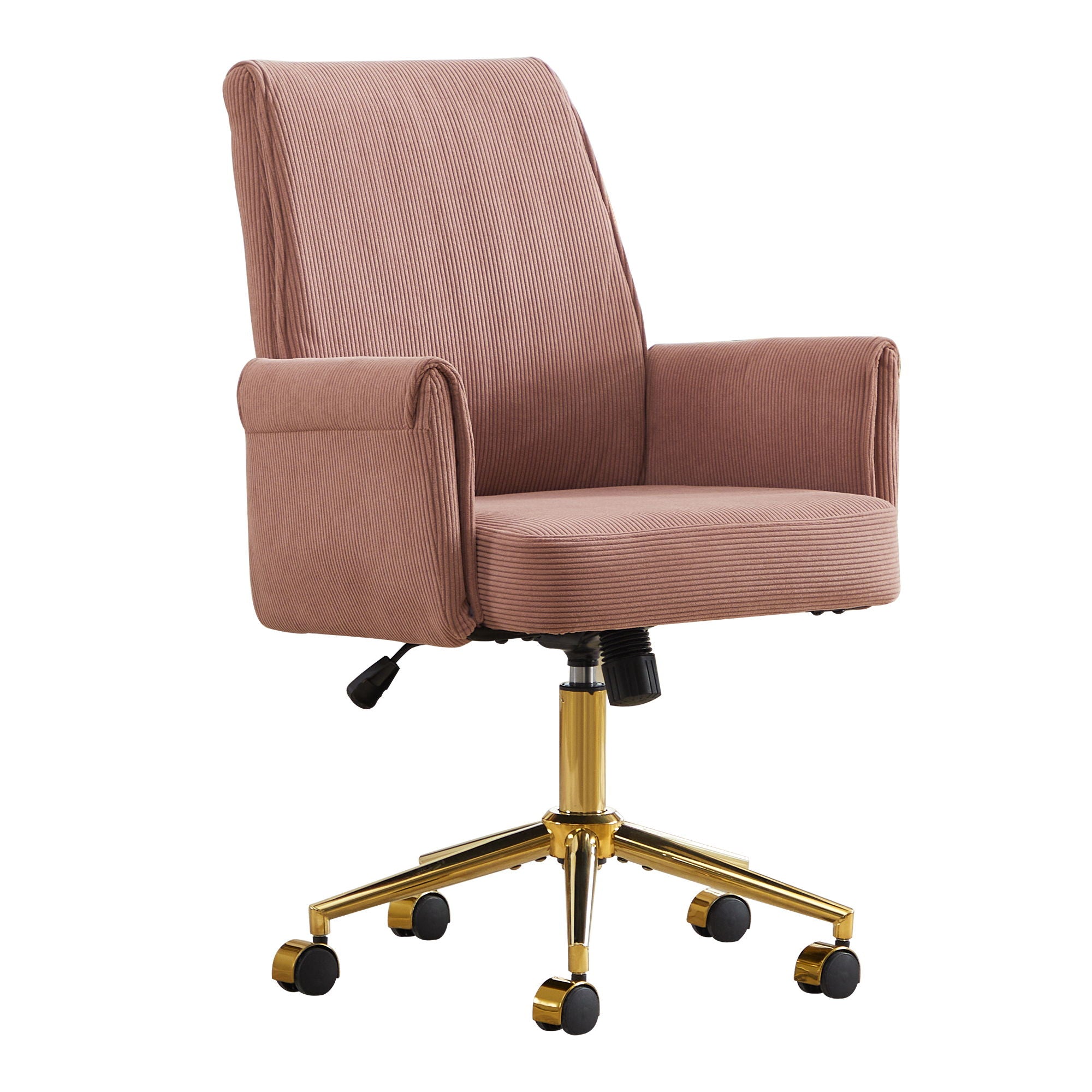 Ergonomic Mid-Back Office Chair With Striped Velvet Fabric