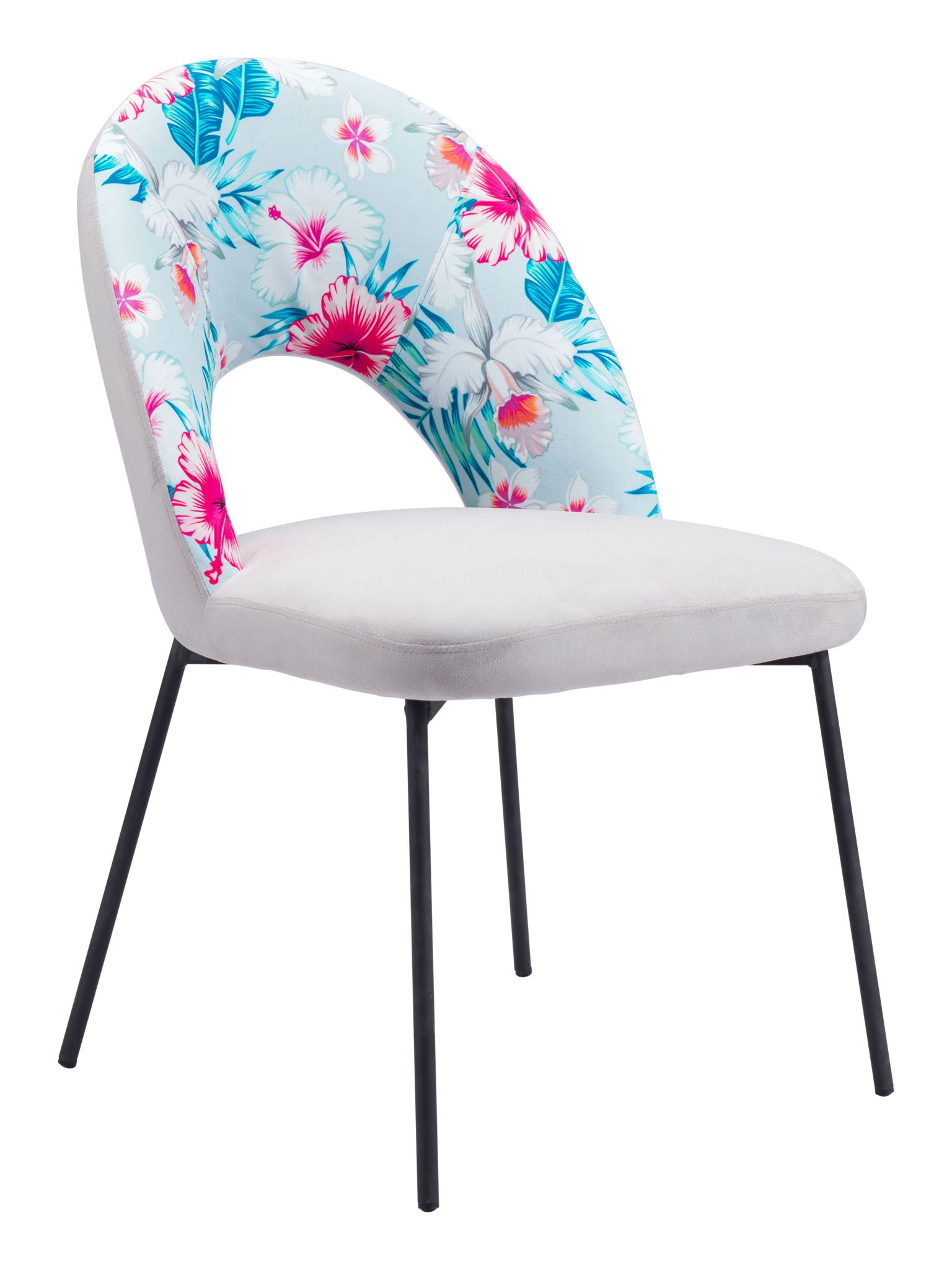Torrey - Dining Chair (Set of 2) - Multicolor Print & Gray