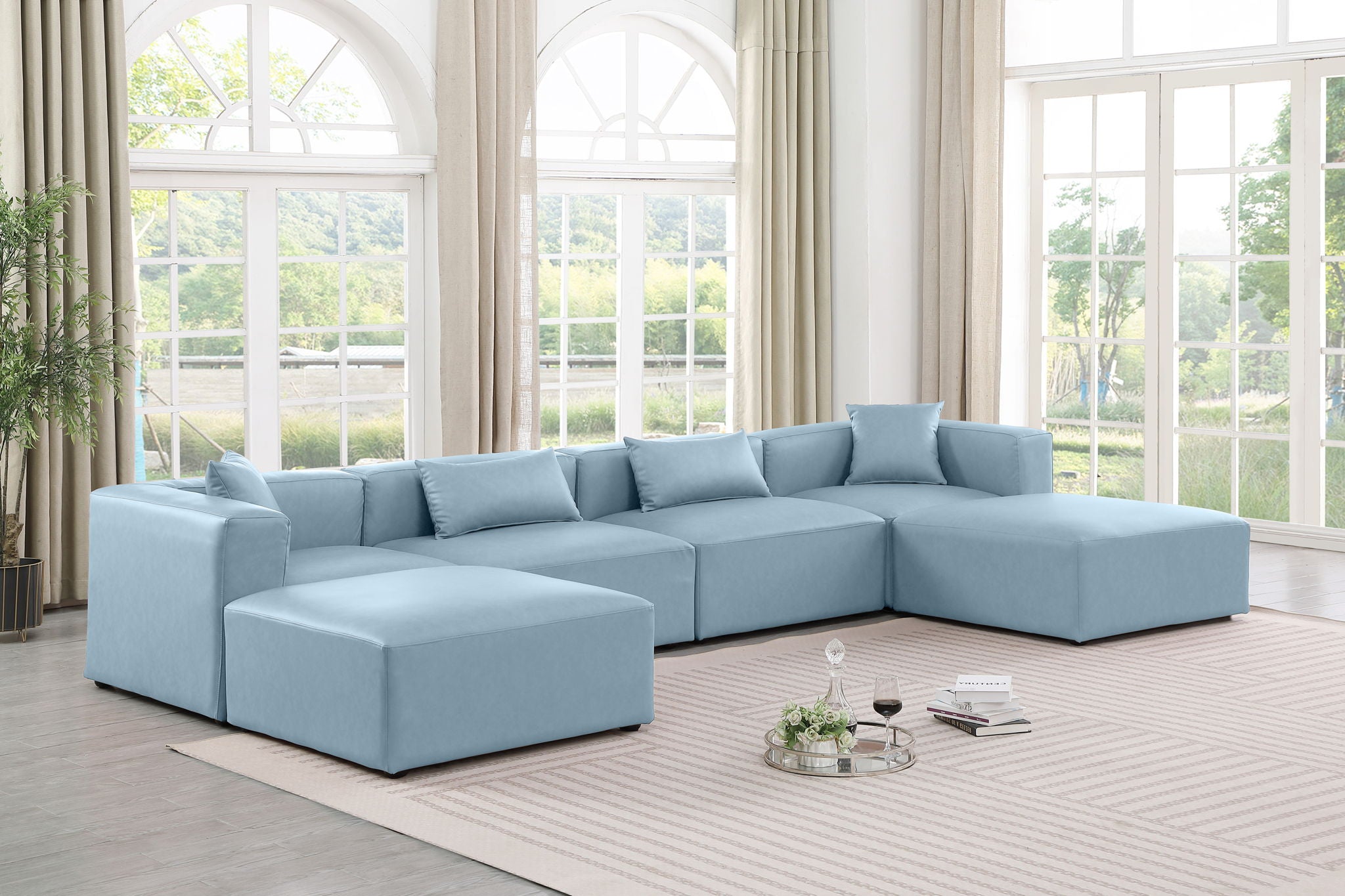 Cube - 6 Piece Modular Double Chaise Sectional