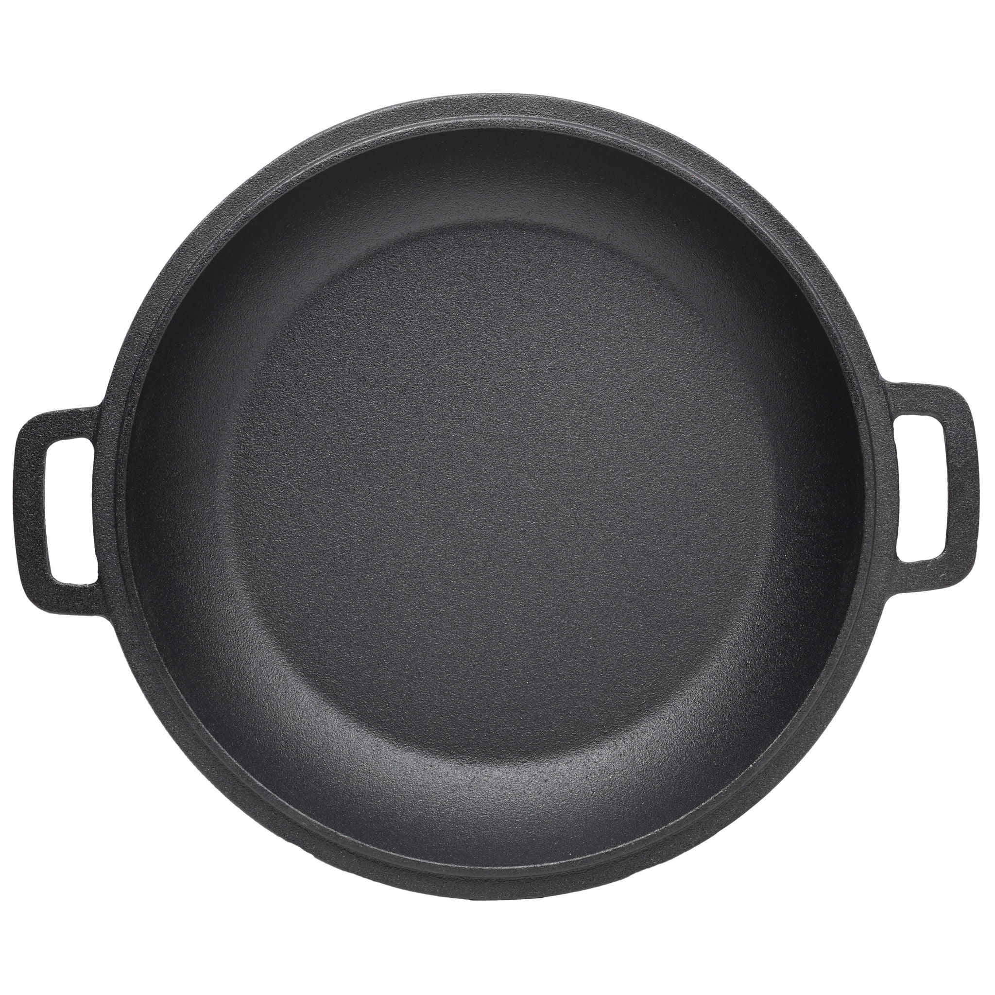 Pre-Seasoned Cast Dutch Oven 2 In 1 With Dual Handles And Covers, 5 Quart - Black