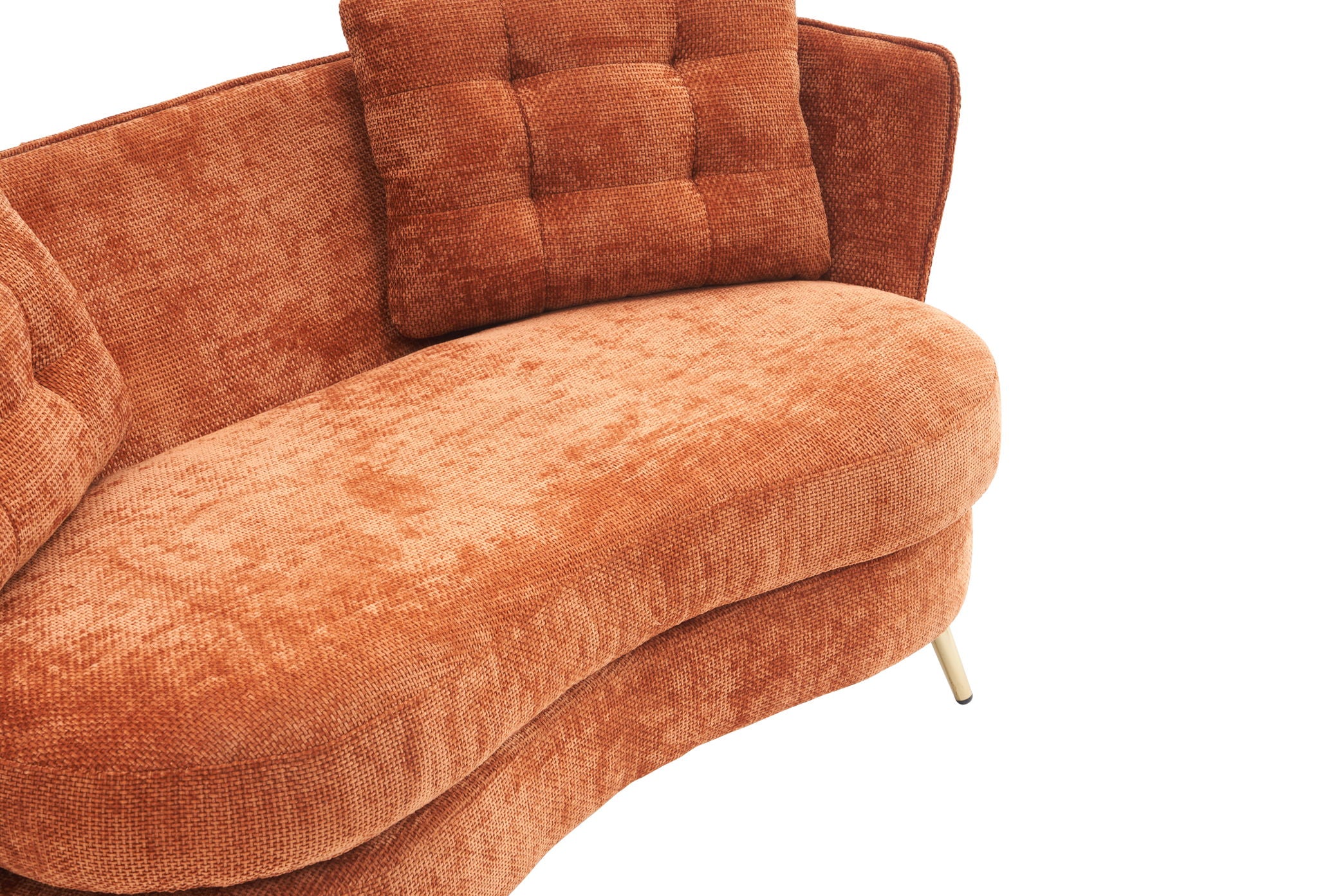 Loveseat Sofa, Upholstered Couch With Metal Legs