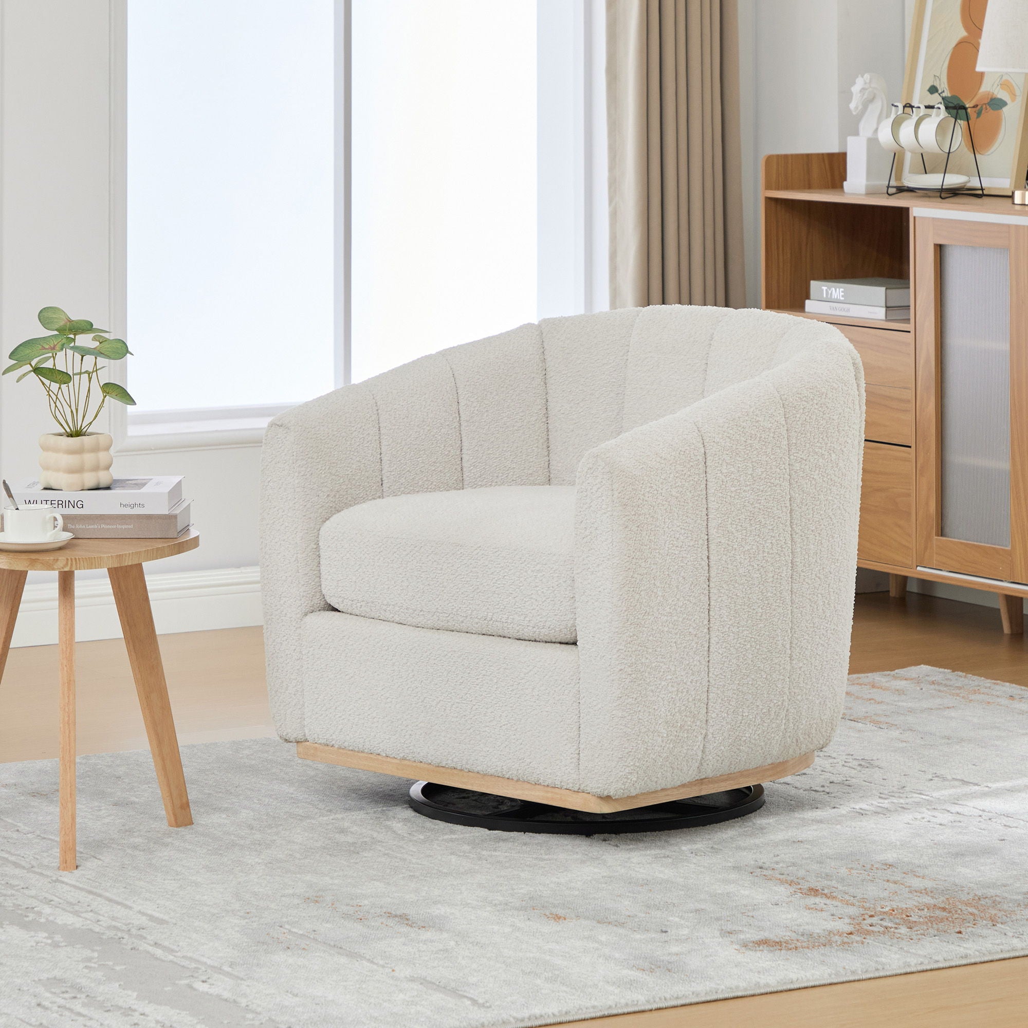 360° Swivel Upholstered Barrel Chair