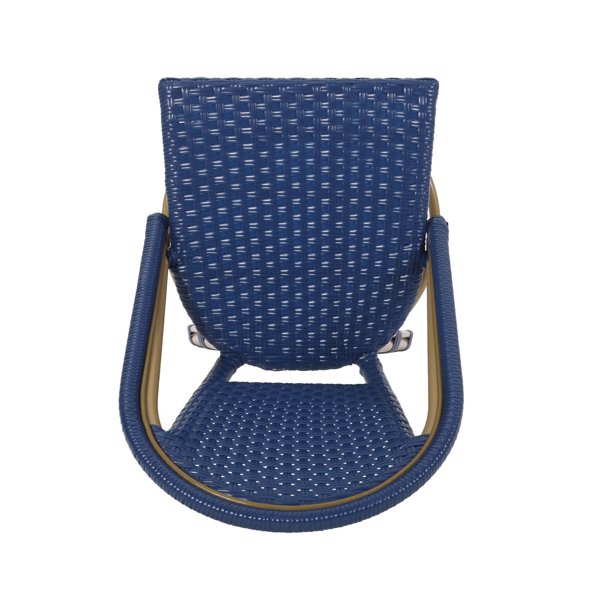 Outdoor Rattan And Aluminum French Barstools (Set of 2)