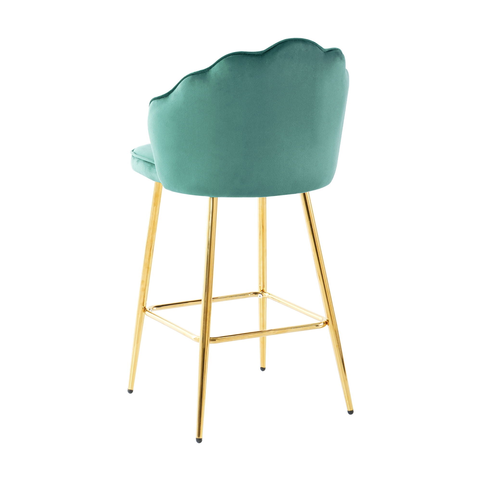 Elegant Shell Shape Velvet Bar Chair (Set of 2)