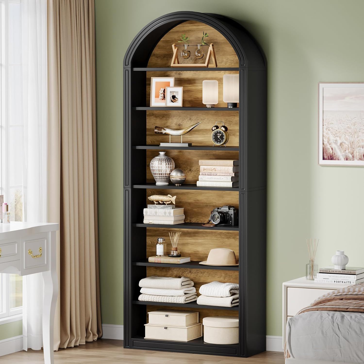 8 Tier Arched Open Display Shelving Unit For Living Room