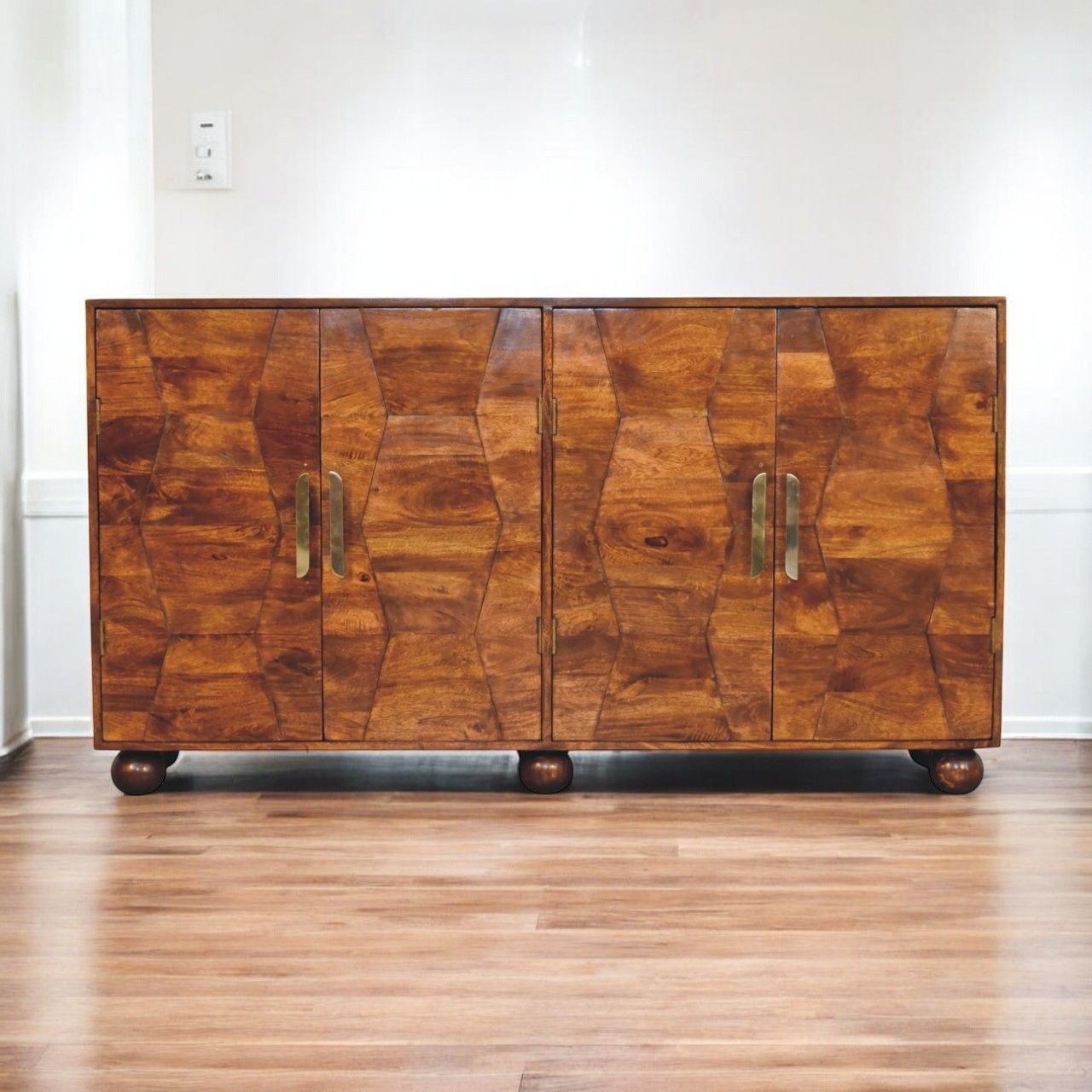 Wavecrest Cabinet, 4 Shelves - Chestnut
