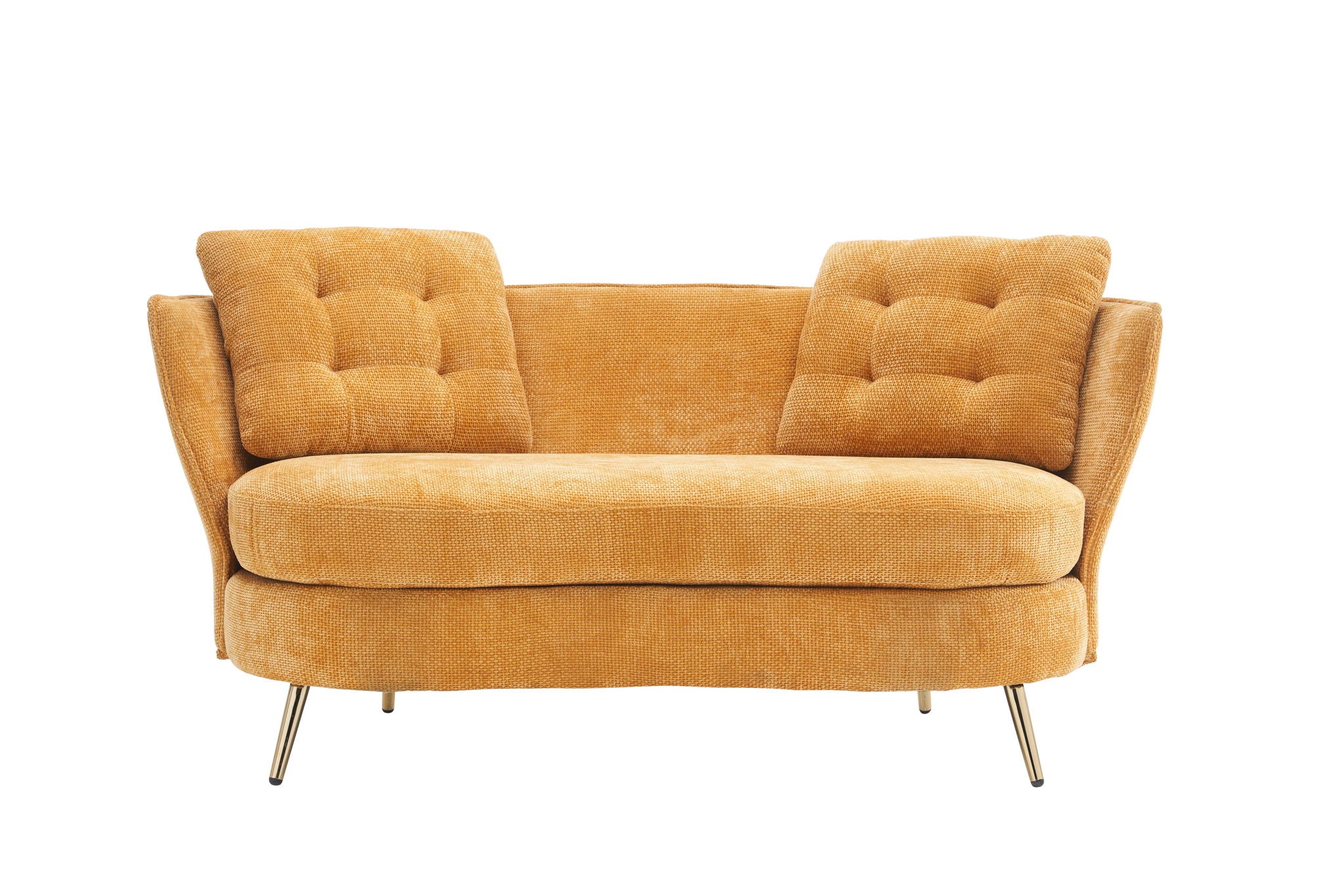 Loveseat Sofa, Upholstered Couch With Metal Legs