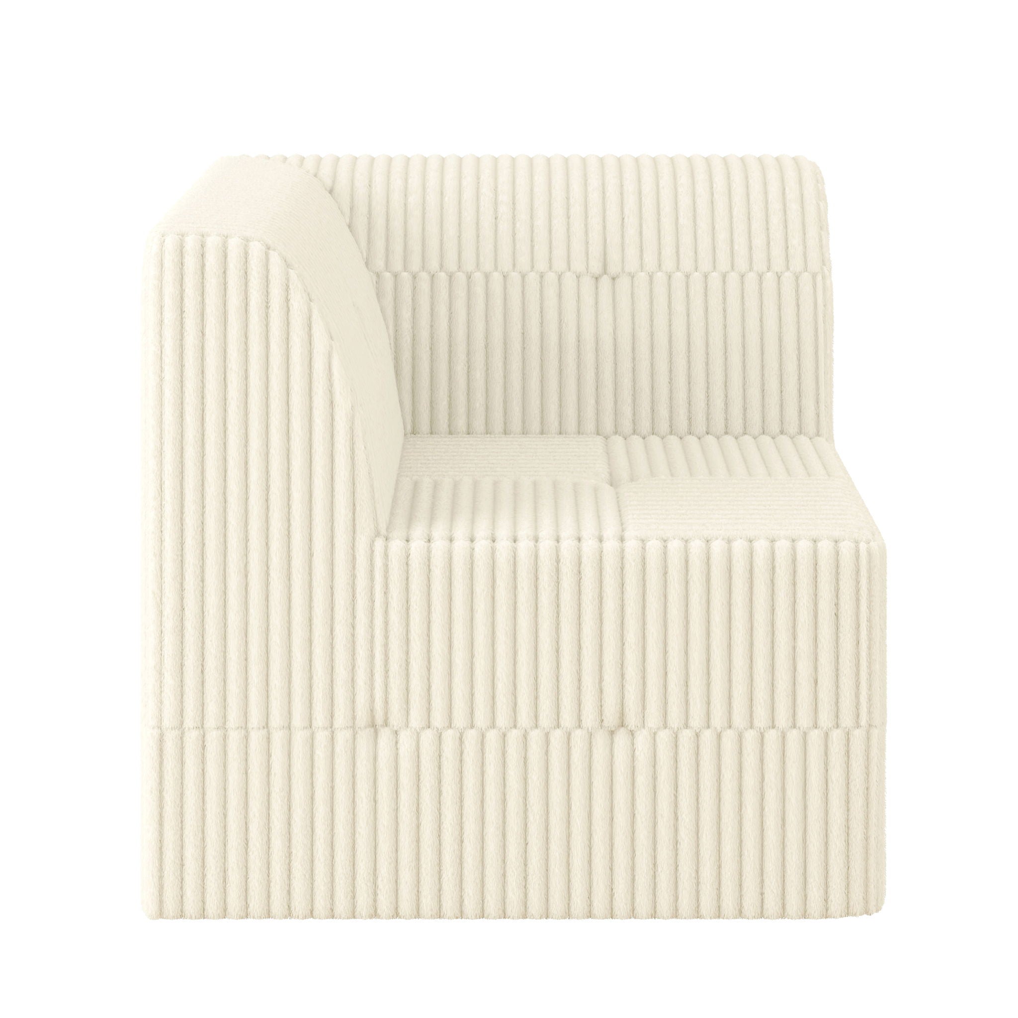 Modern Minimalist L Shape Modular Sectional Sofa, Sleeper Corduroy Couch