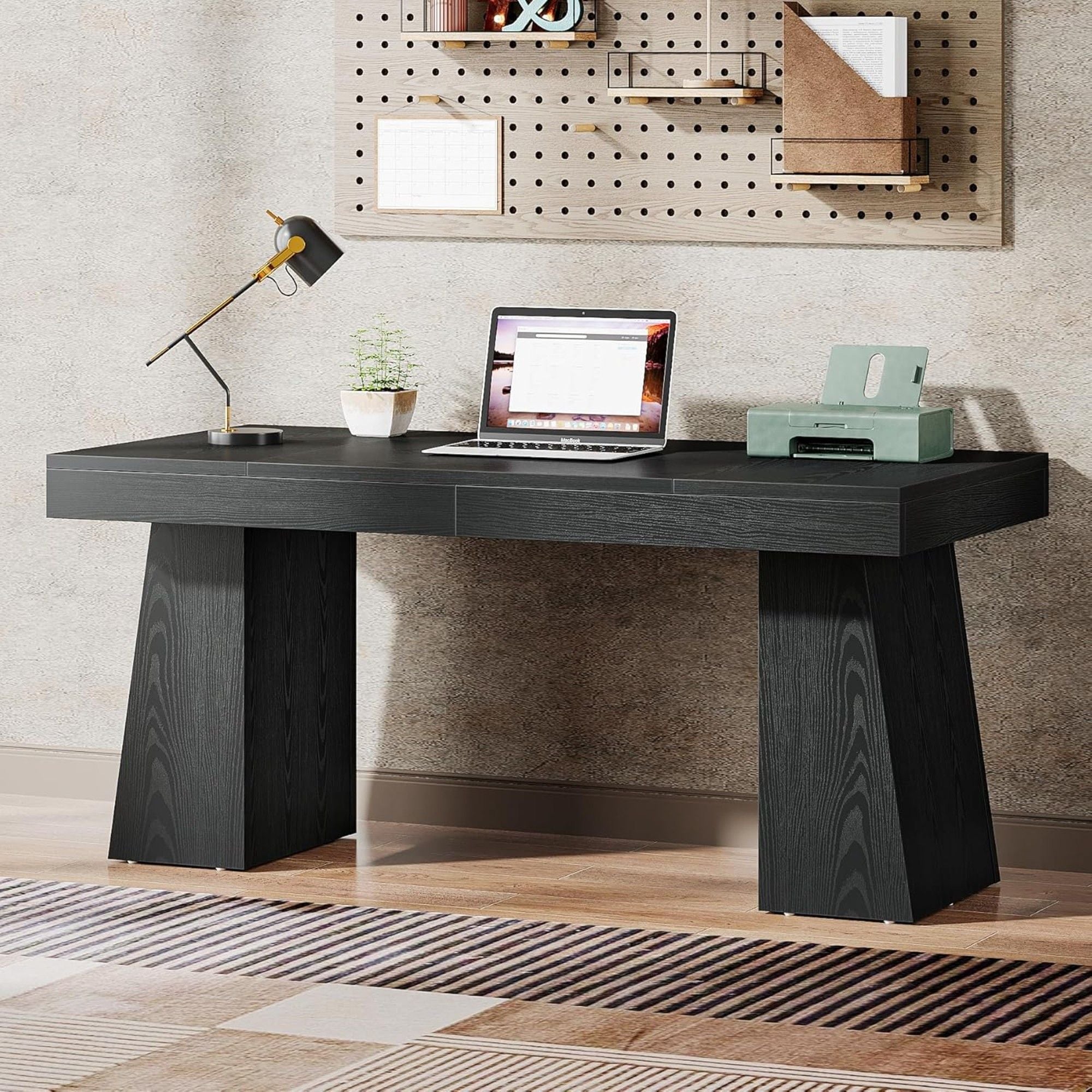 Executive Desk, Workstation With Double Trapezoid Base