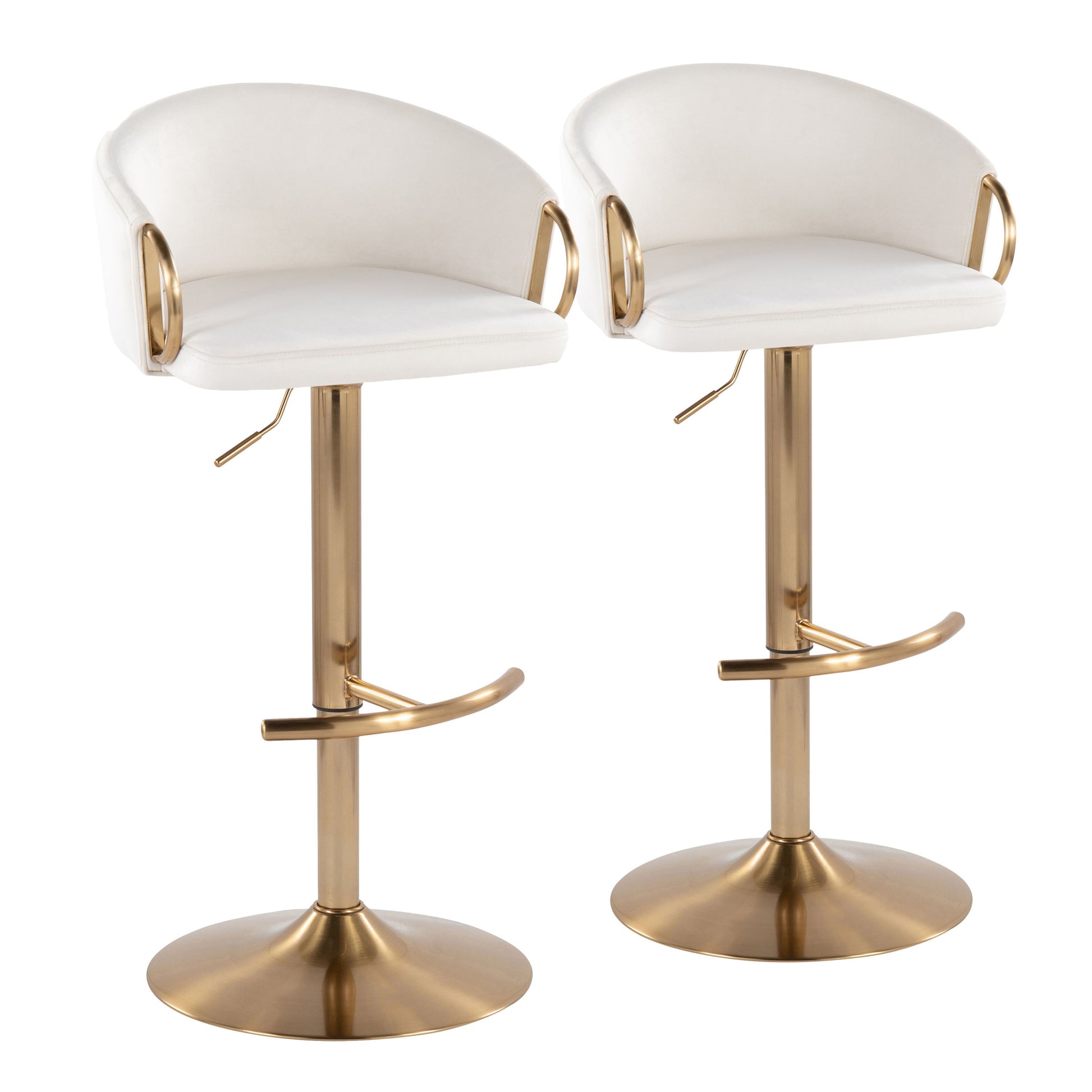 Claire - Contemporary / Glam Adjustable Bar Stool (Set of 2) - Best Buy Furniture