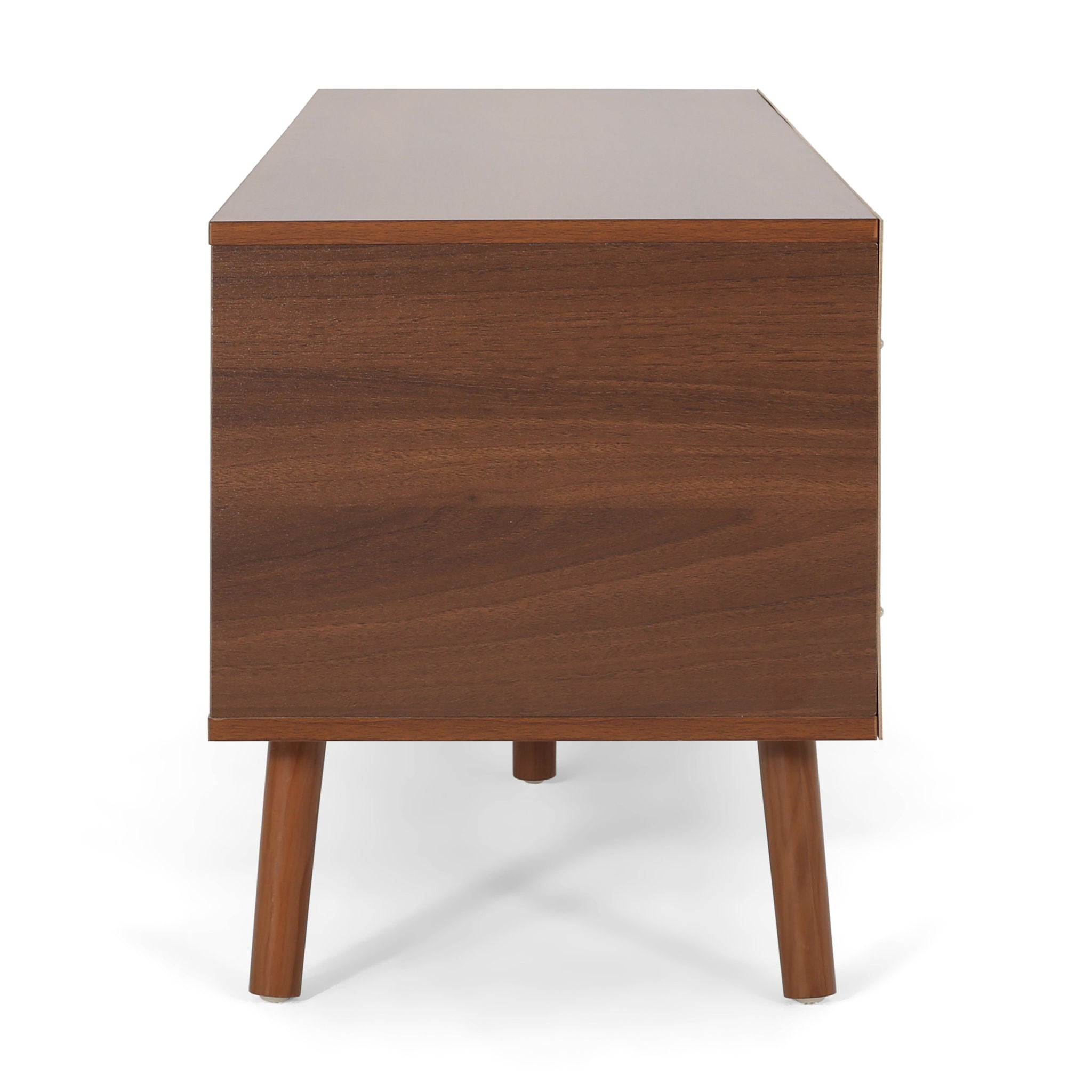 TV Stand With Shelves And Splayed Legs - White / Walnut