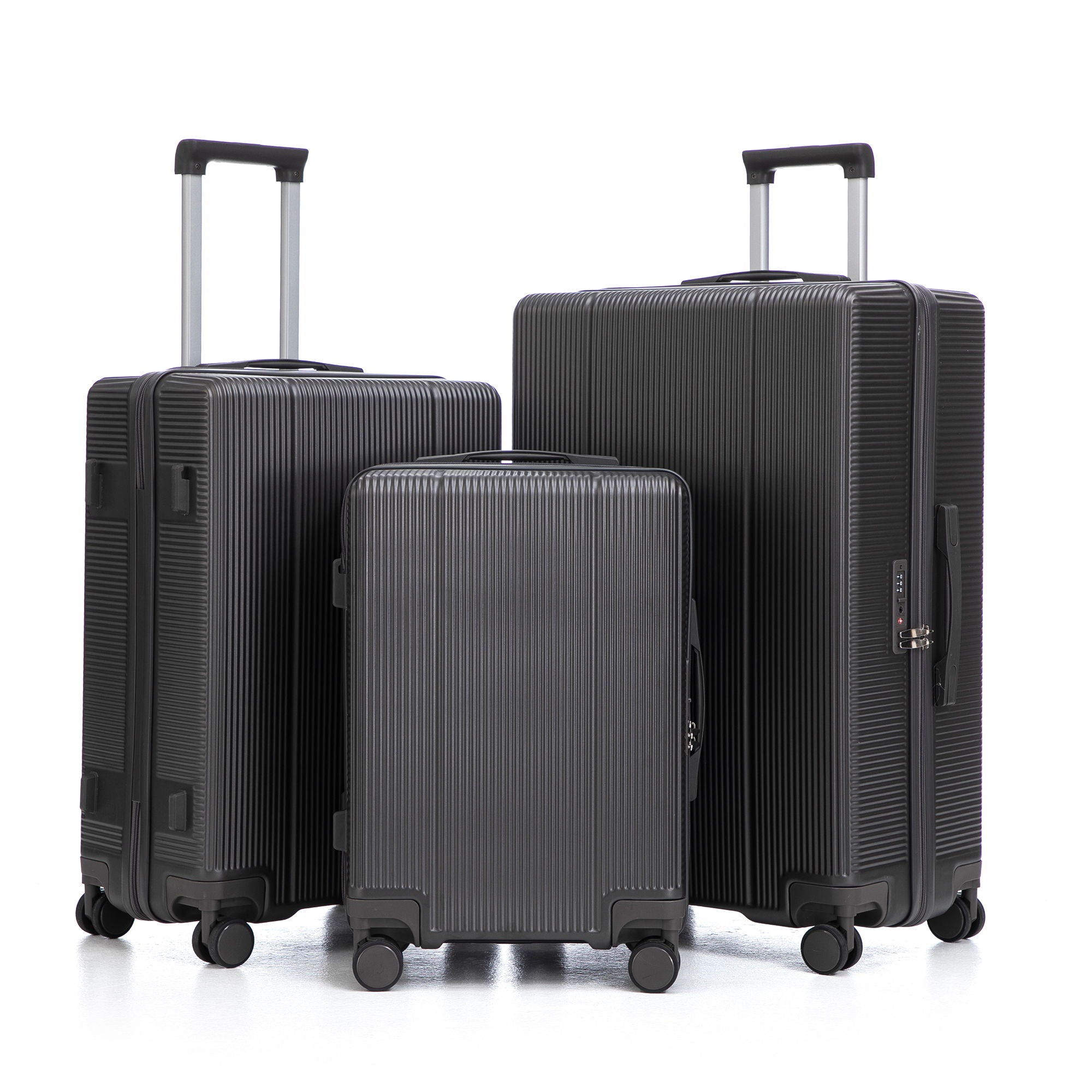 20" / 24" / 28" 3 Pieces / Set Spinner Wheel Luggage, Carry On Suitcase, Matching Color, TSA Combination Lock