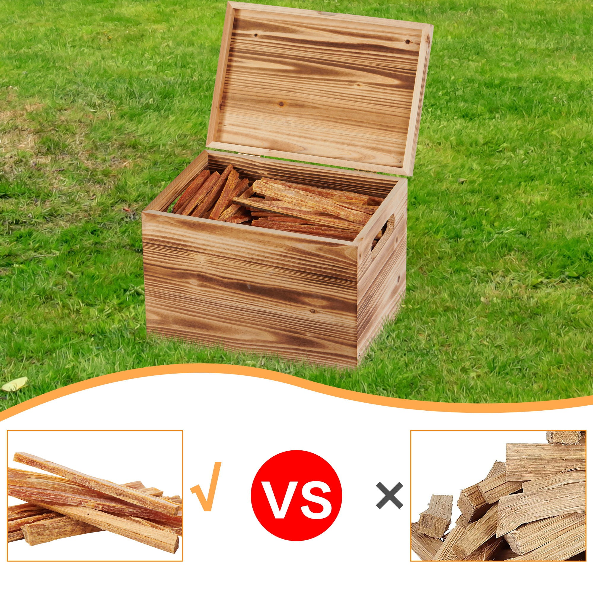 15 Lbs Fatwood Fire Starter Sticks With Box, 100% Natural Kindling Wood, Pine Firewood Firestarter For Campfire, Stove, Fireplace, Bonfires, Grill - Natural