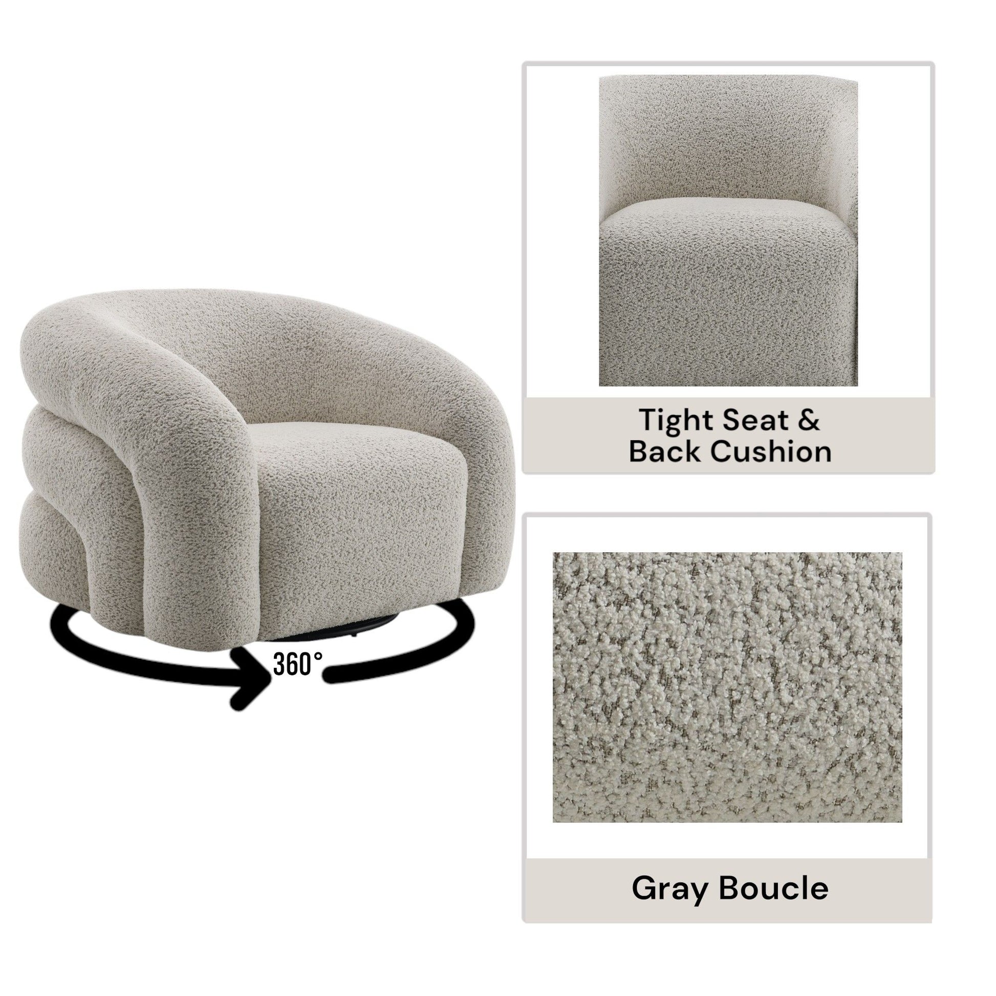 Irma - Chair With Swivel - Gray - Best Buy Furniture