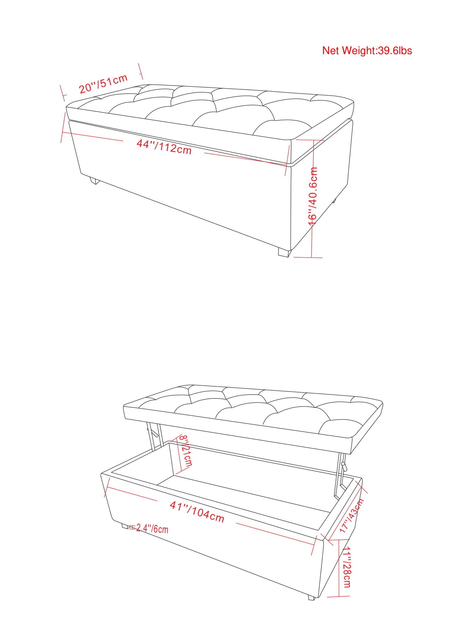Hamilton - Upholstered Lift Top Rectangular Storage Ottoman - Best Buy Furniture