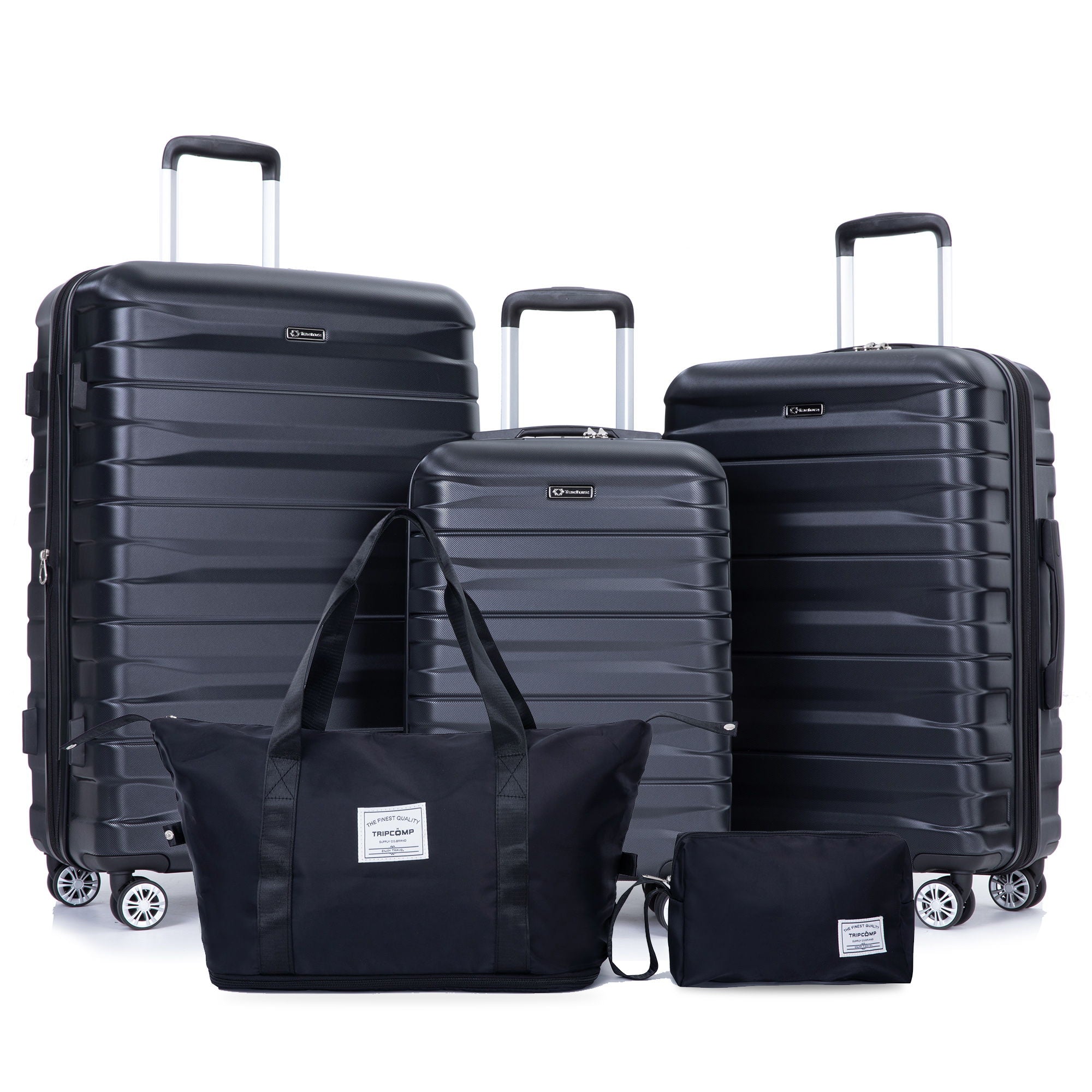 Luggage Set Of 5 Pieces, Expandable Hard Pc Luggage Set With Tsa Lock For Rotating Wheels