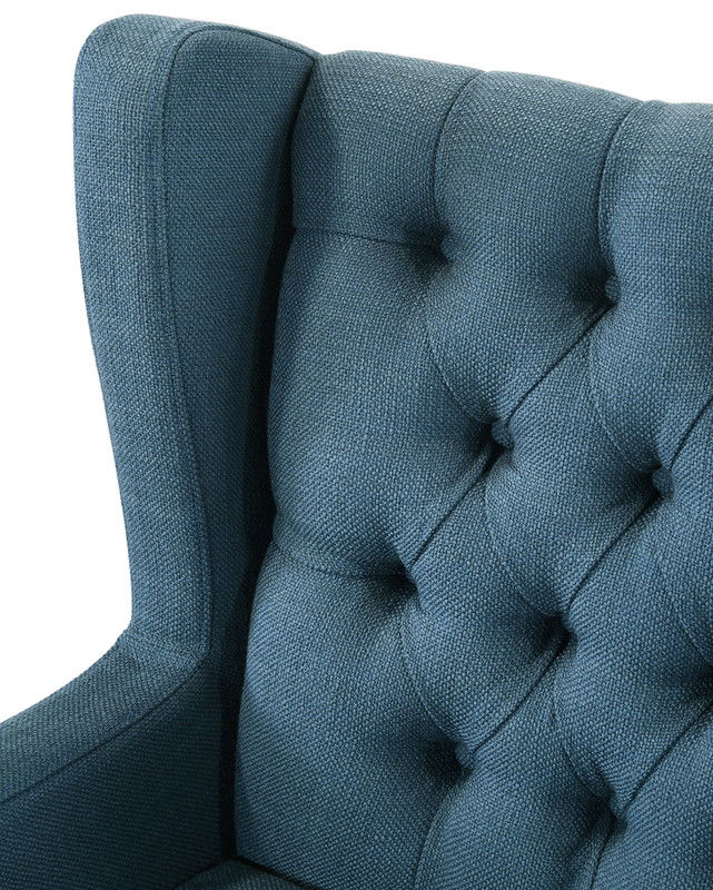 Irwin - Linen Button Tufted Wingback Chair - Best Buy Furniture