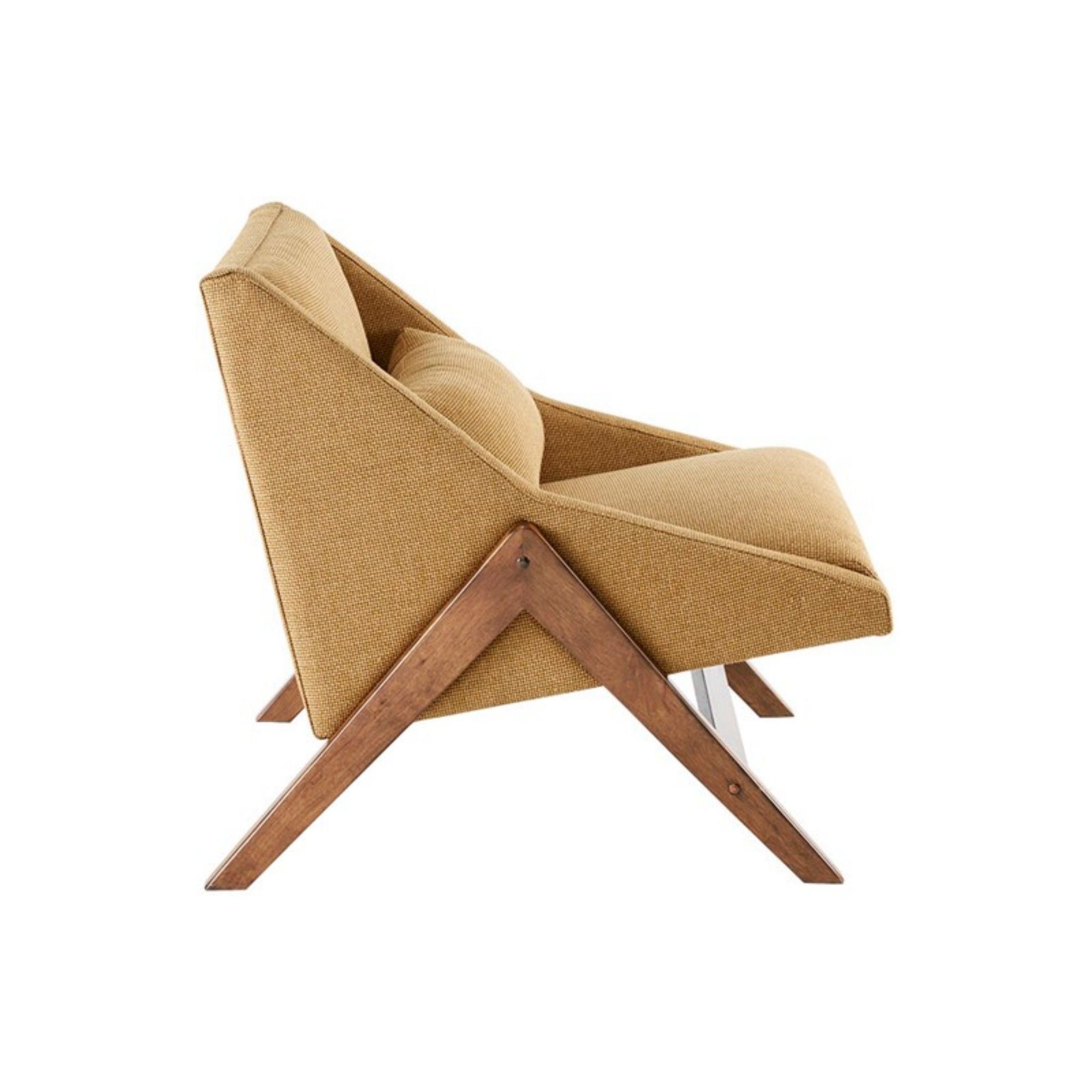 Boomerang - Accent Chair - Mustard Yellow / Pecan