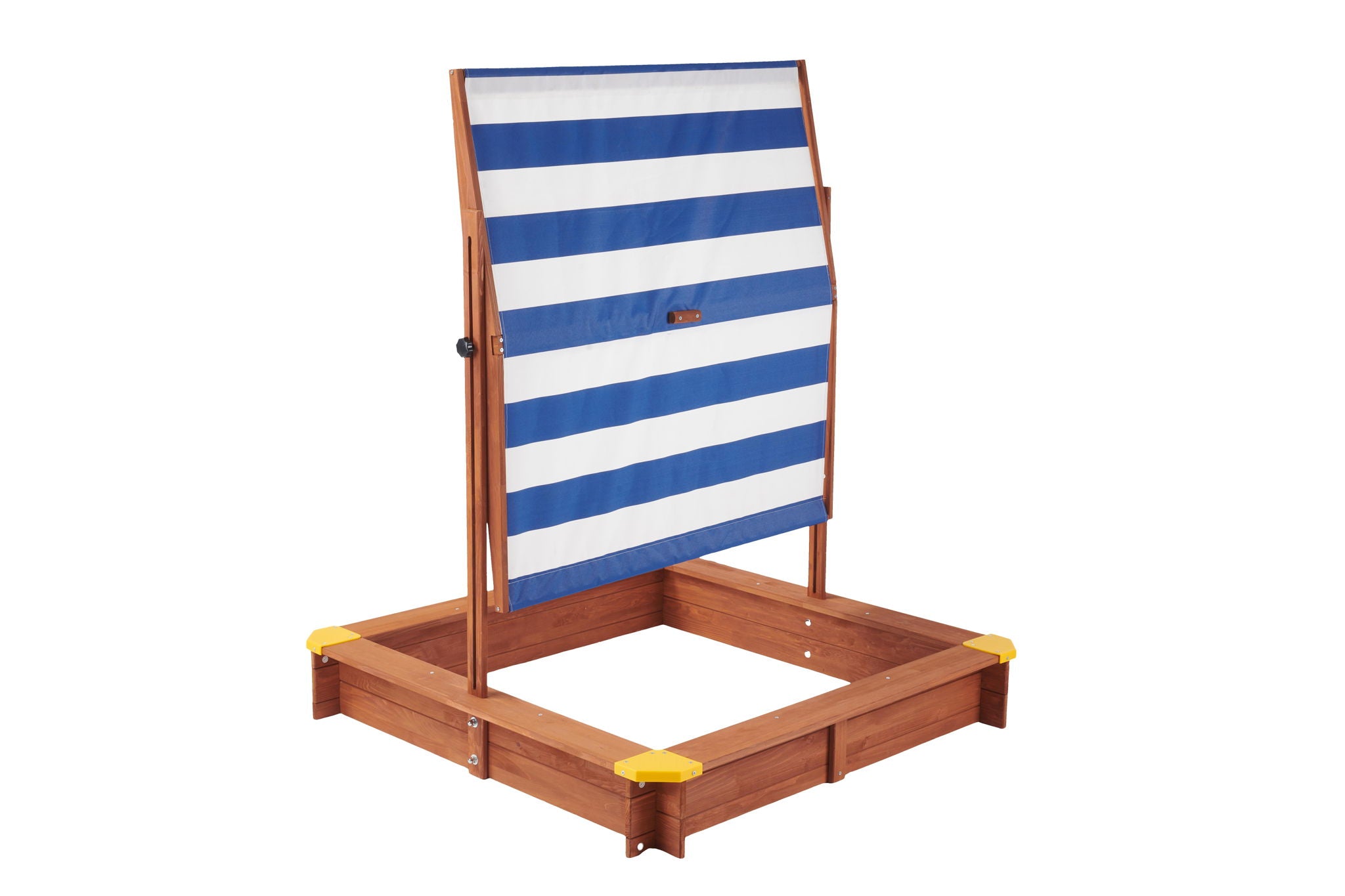 Kids Sandbox With Cover, Sand Box With Adjustable Canopy, Large Outdoor Cedar Sandpit For Backyard Play - Reddish Brown