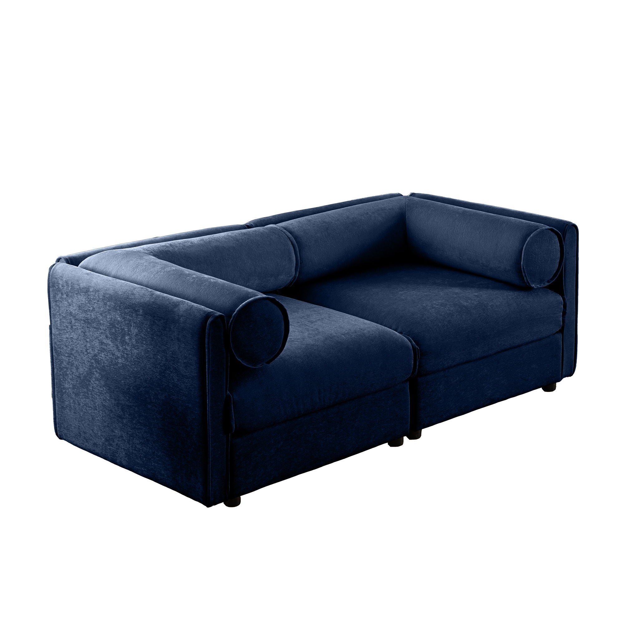 Stylish Chenille Sofa With Storage Seat And Cylindrical Backrest - Best Buy Furniture