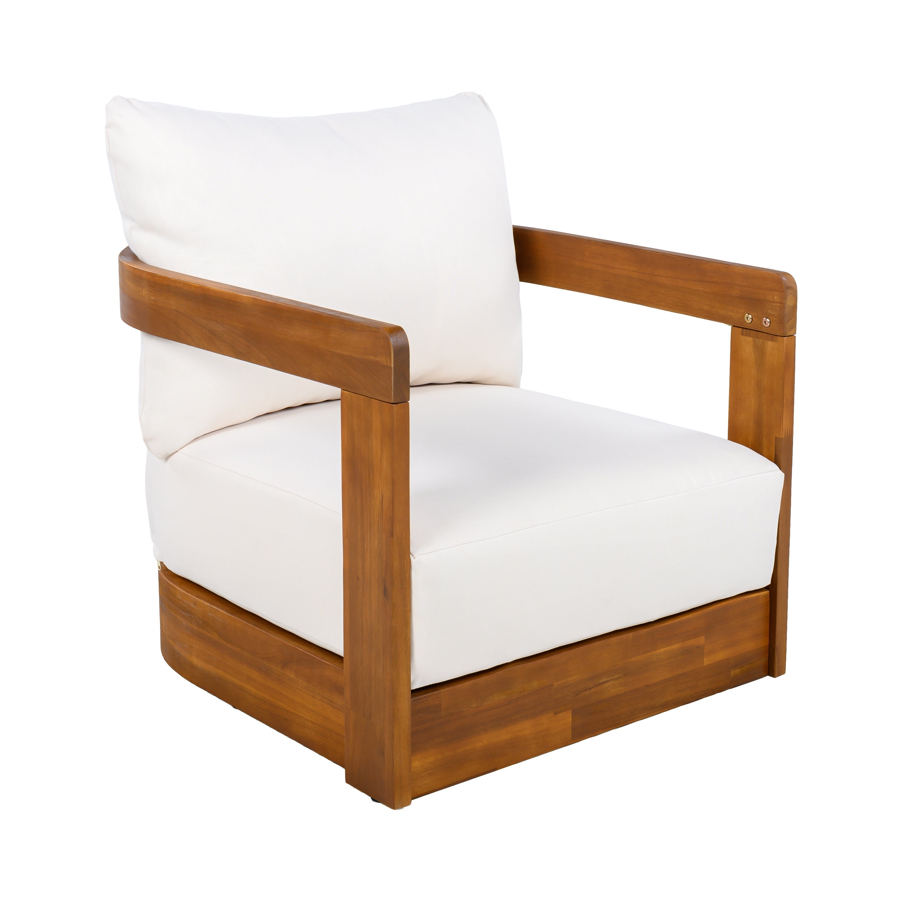 Set of 2 Premium Acacia Wood Outdoor Club Chairs