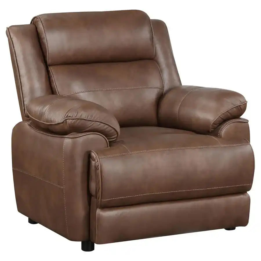 Ellington - Upholstered Padded Arm Accent Chair - Dark Brown