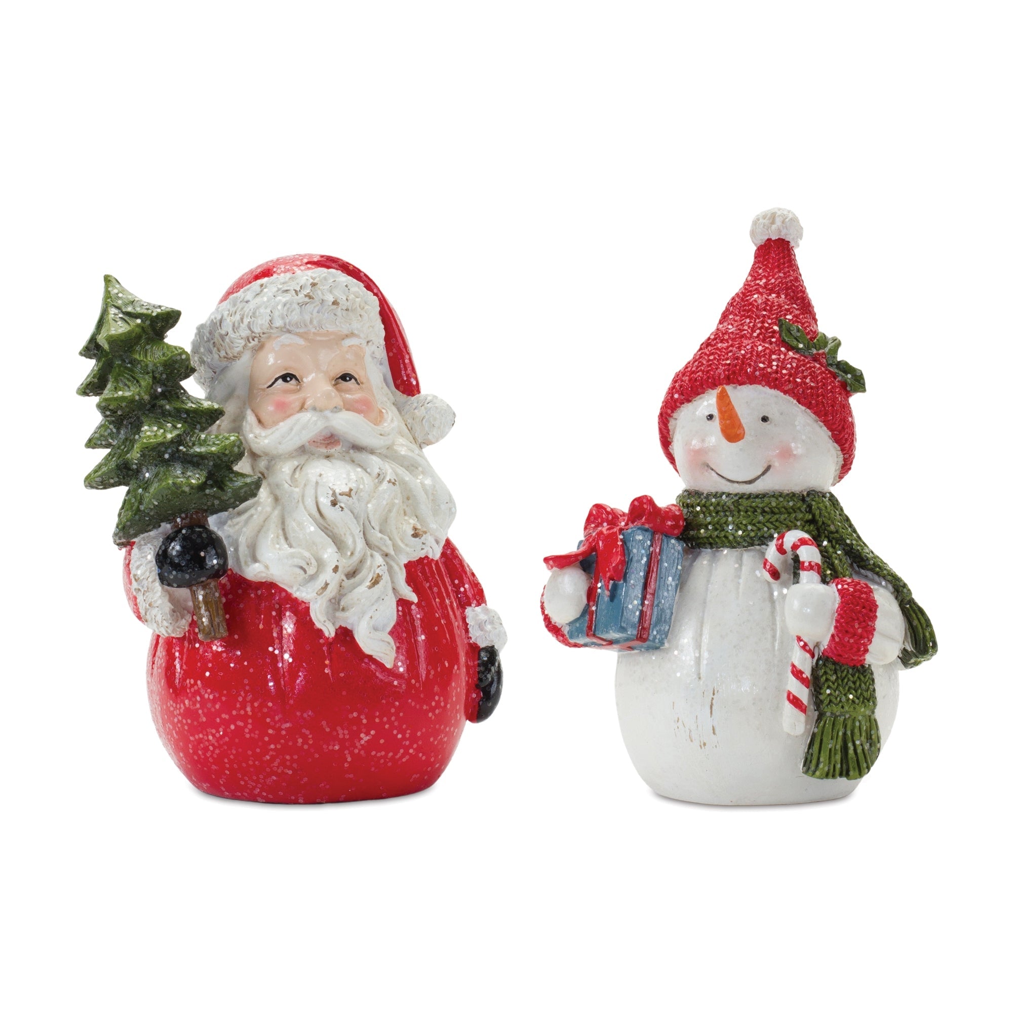 Santa-and-Snowman-Figurine-(Set-of-2)-Christmas-Decor