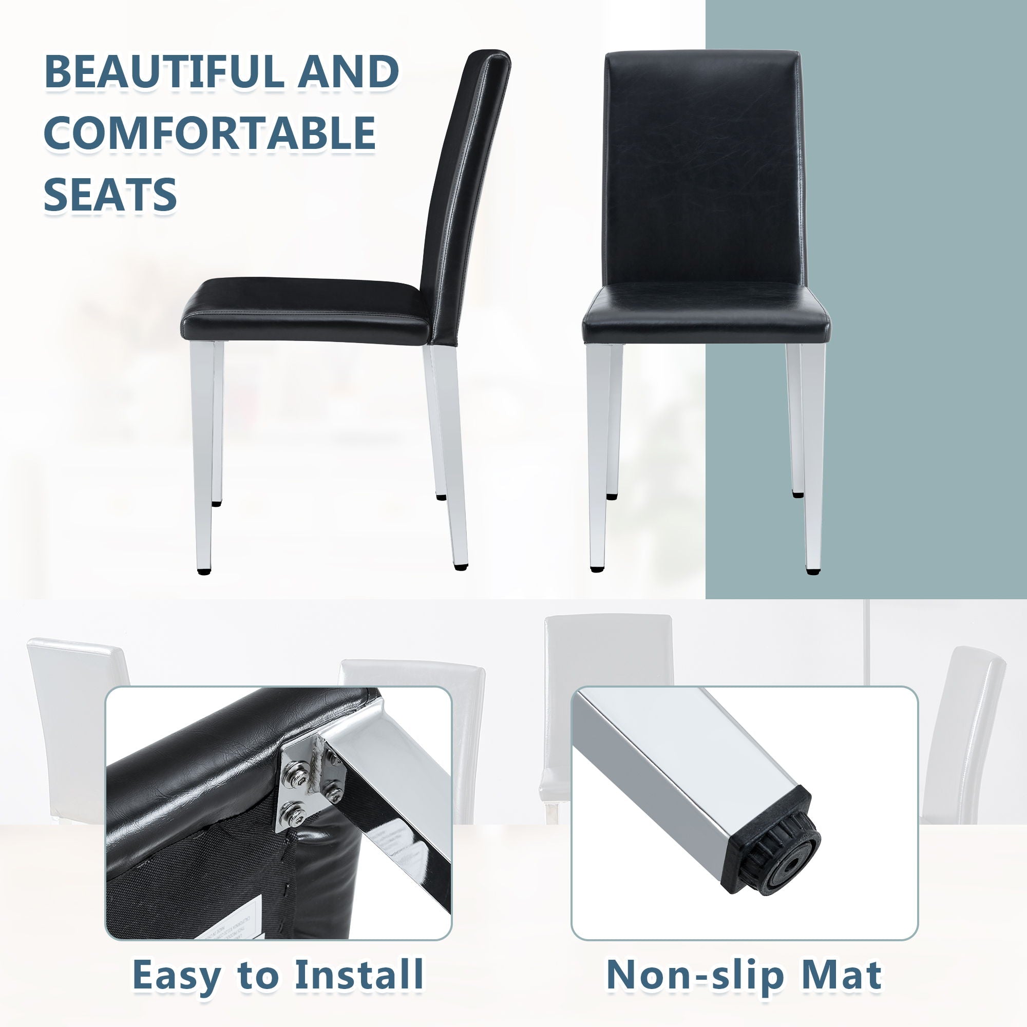 Simple And Versatile Dining Chairs With Metal Legs