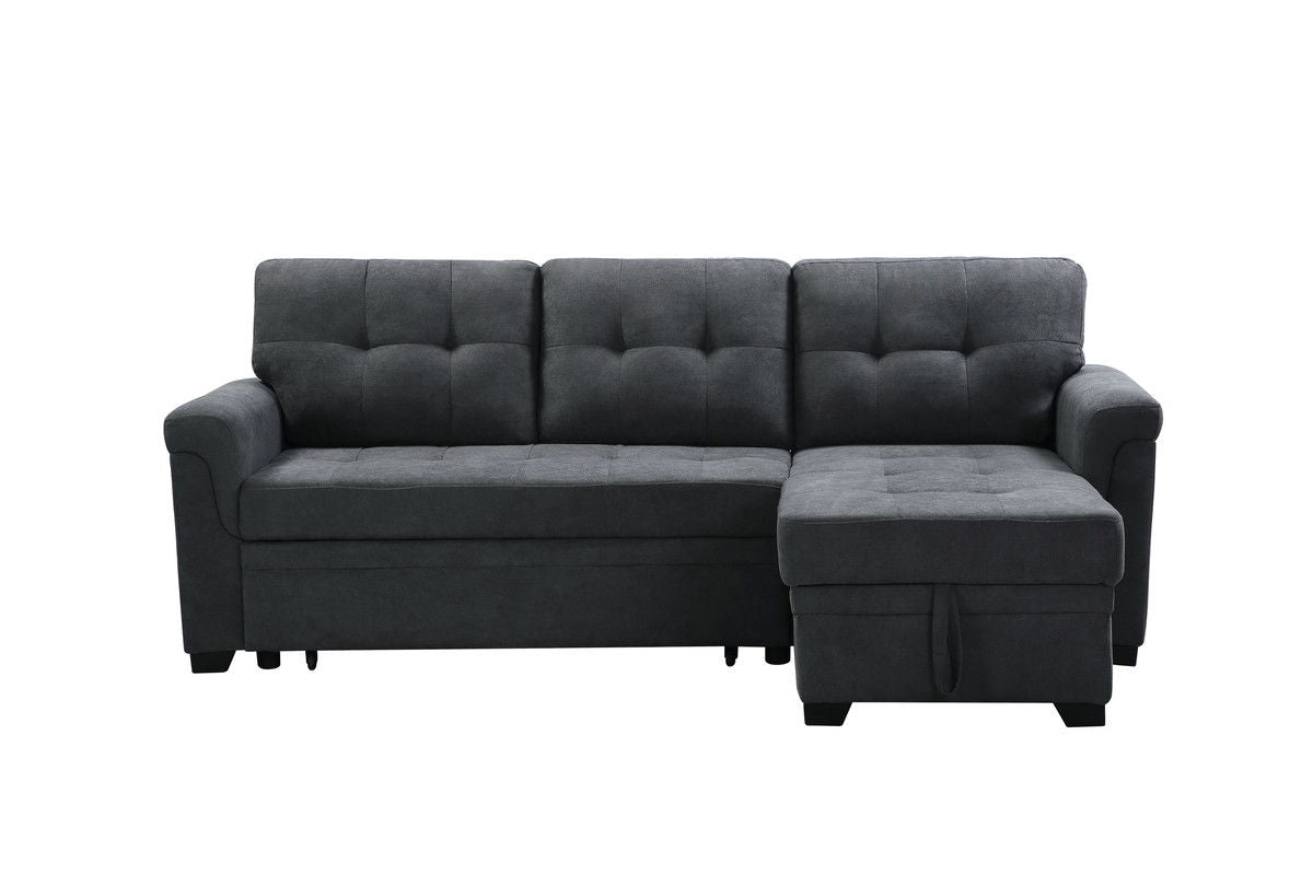 Connor - Fabric Reversible Sectional Sleeper Sofa Chaise With Storage