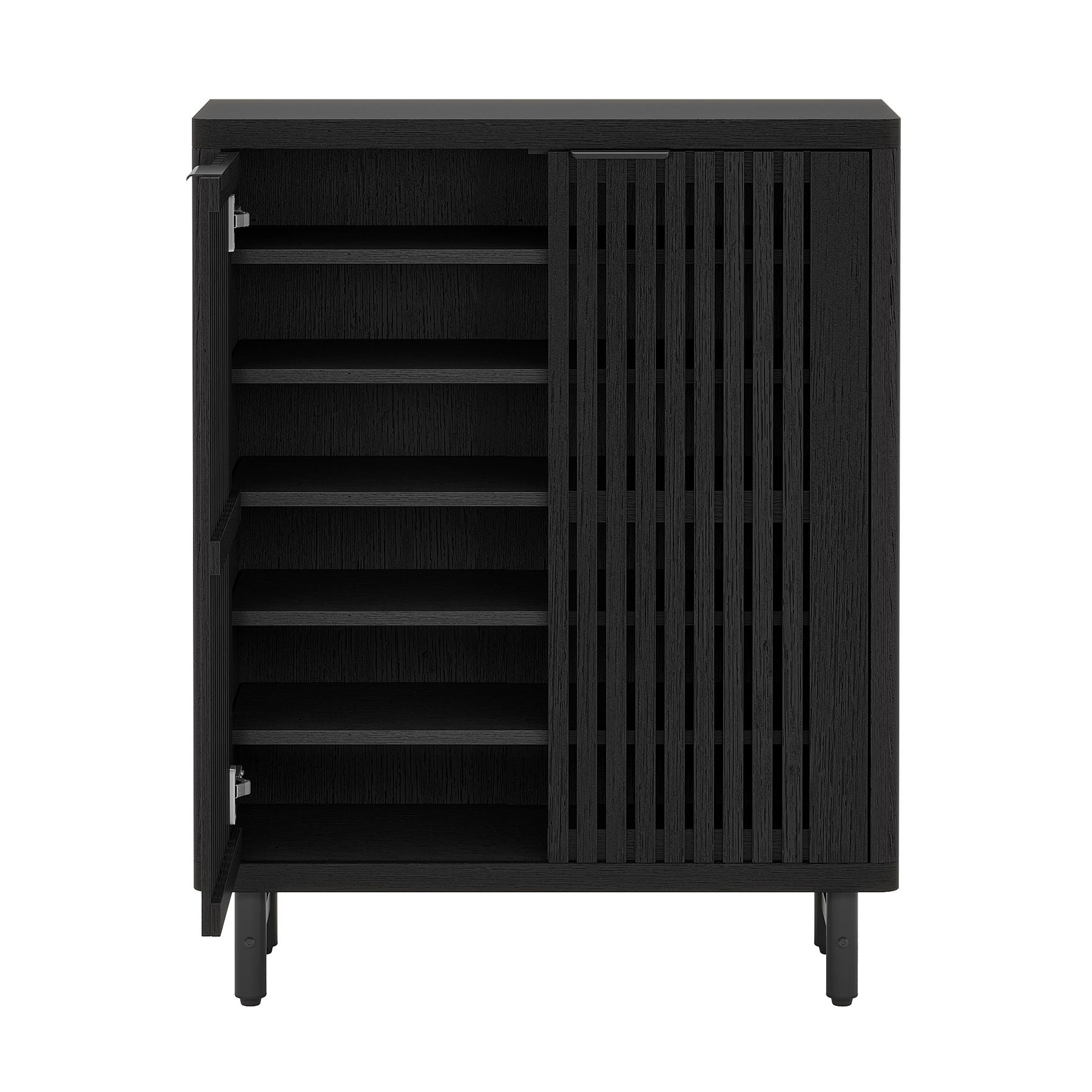 6 Tier Shoe Cabinet With Louvered Doors