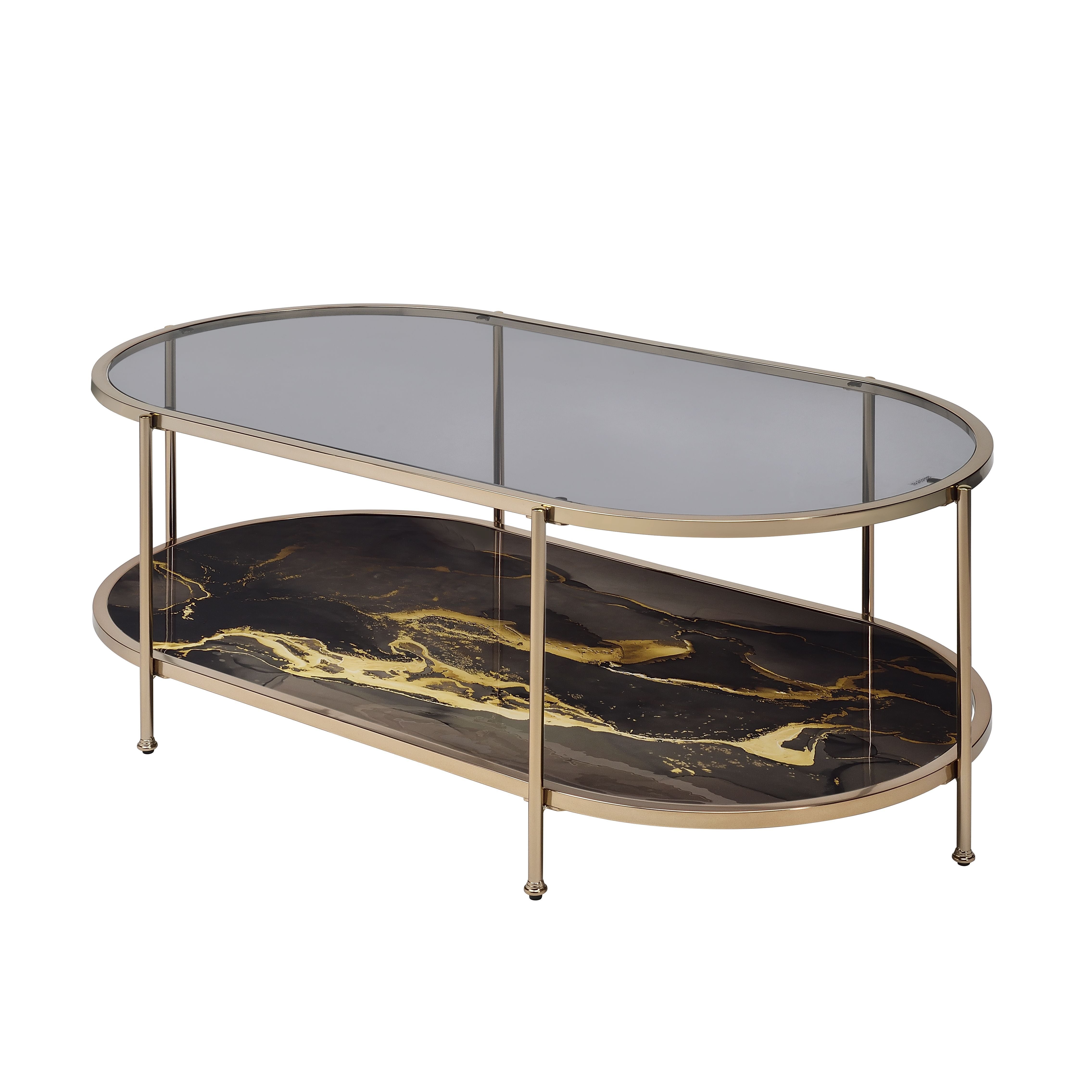 Fiorella - Marble Print Glass Table - Best Buy Furniture