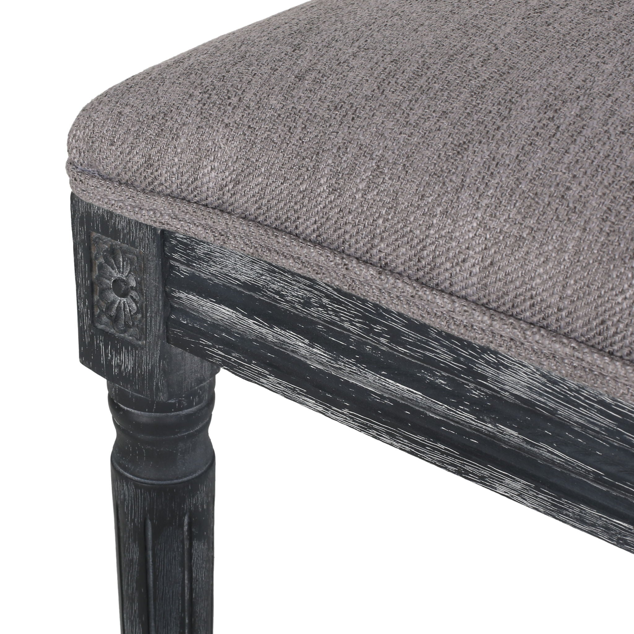 French Country Style Dining Chair With Upholstered Seating And Fluted Legs