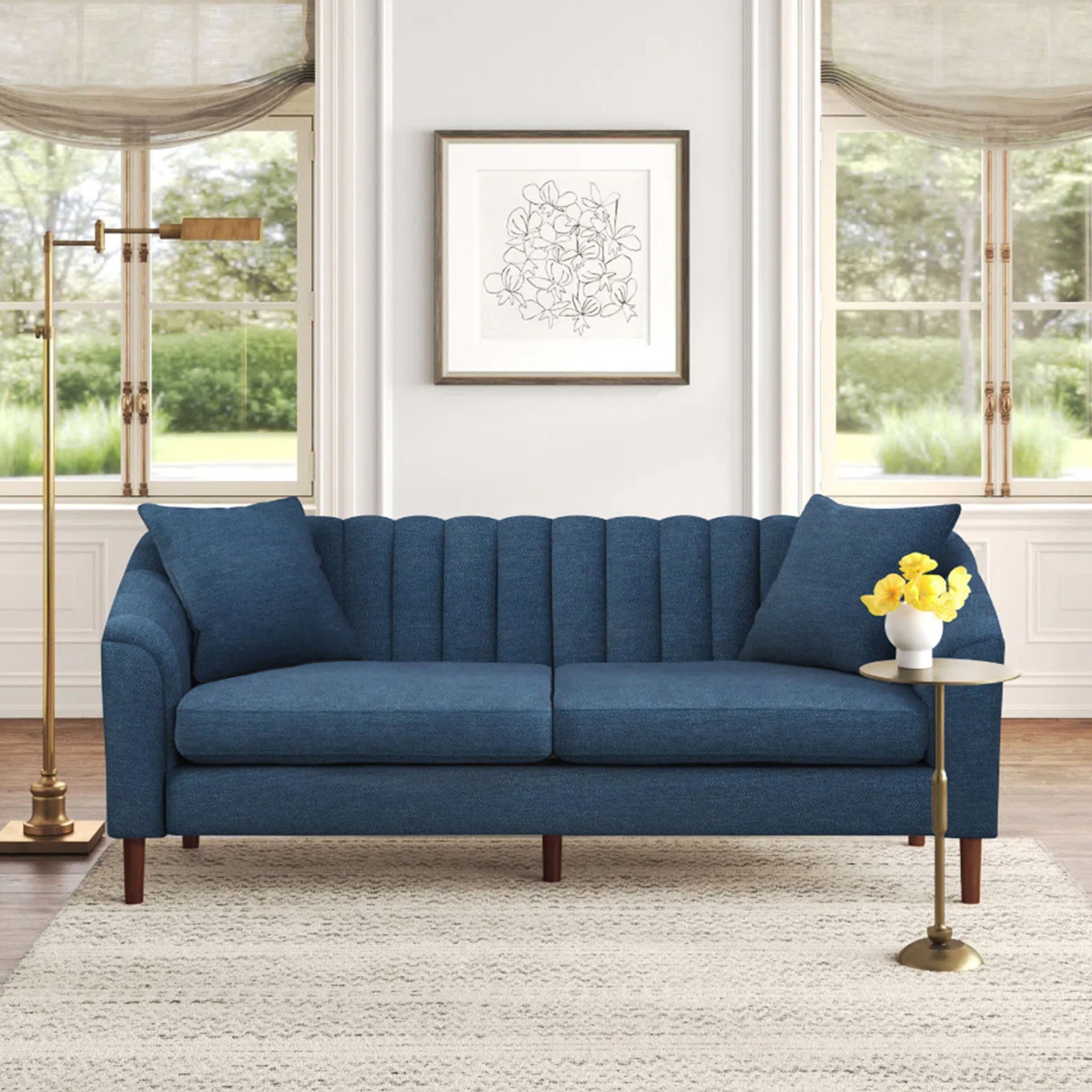 Contemporary 3 Seater Sofa With Plush Accents