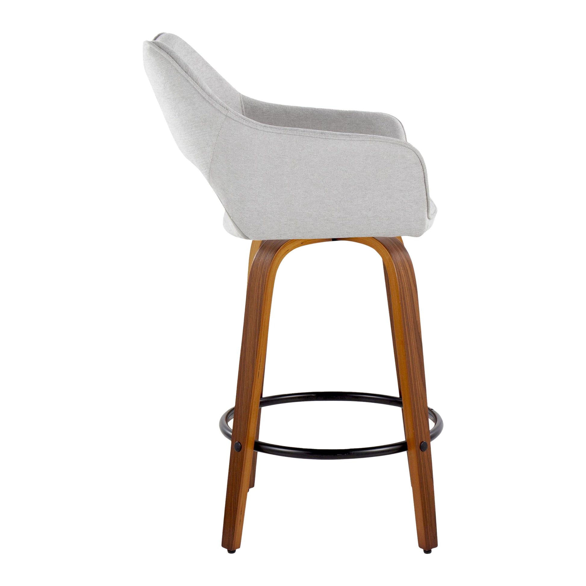 Mustang - Contemporary Fixed Height Counter Stool With Swivel With Round Footrest (Set of 2) - Best Buy Furniture