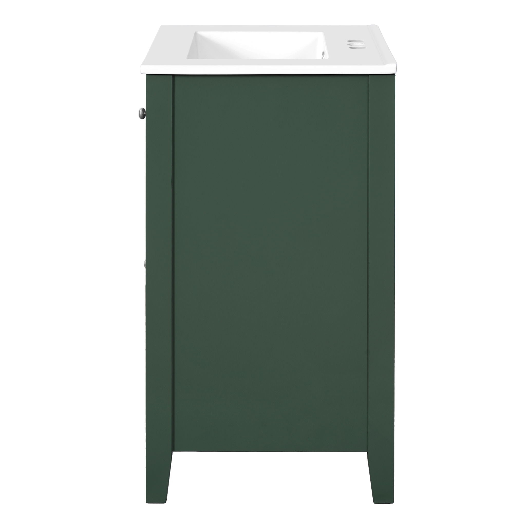 Bathroom Vanity With Basin, Rectangular Cabinet With 2 Drawers And Soft Closing Door