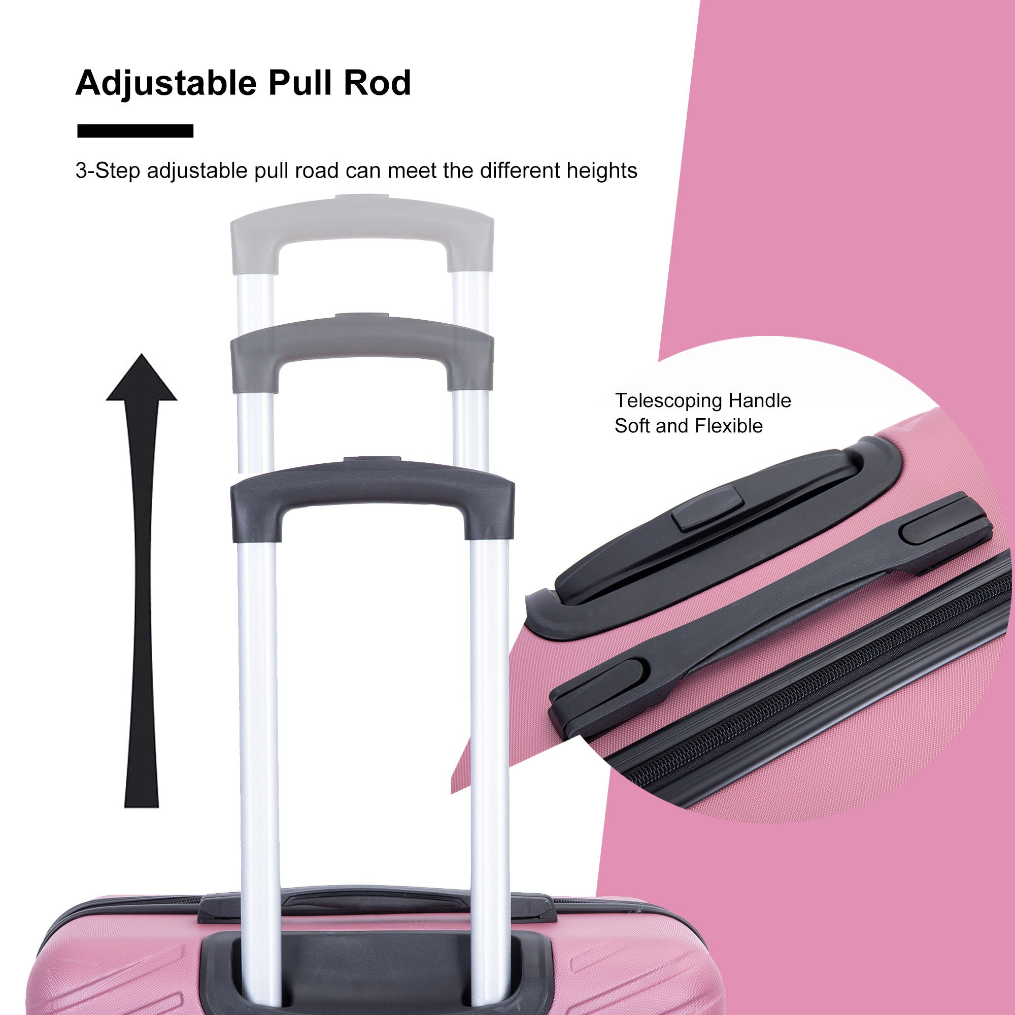 Luggage 4 Piece Lightweight Suitcase With Rotating Wheels With Tsa Lock,