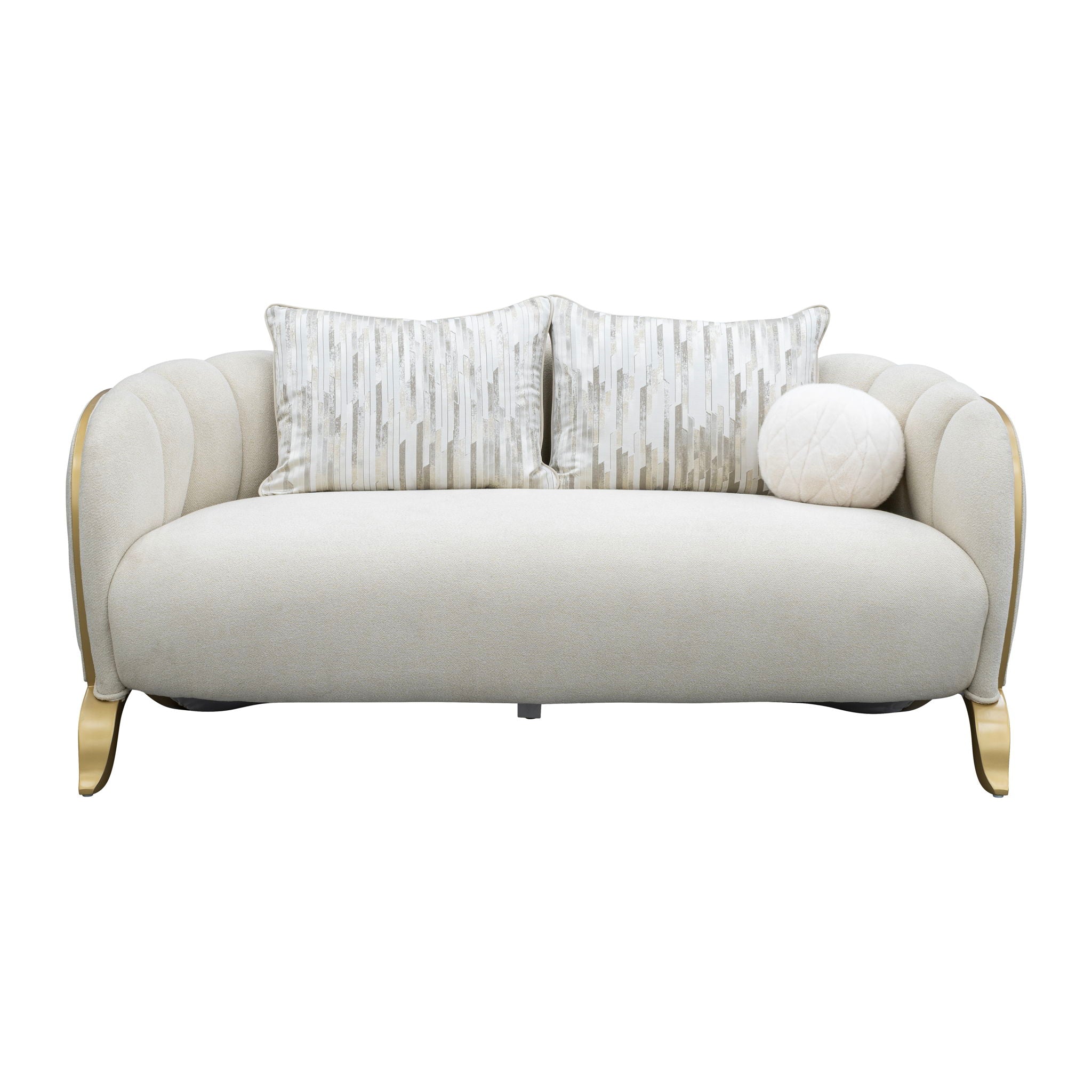 Scotts Square - Loveseat - Cornsilk / Light Champagne