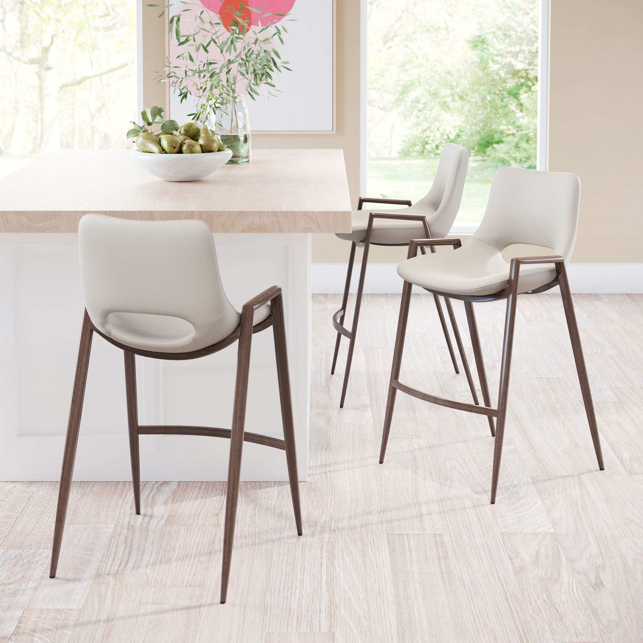 Desi - Counter Stool (Set of 2) Walnut Legs